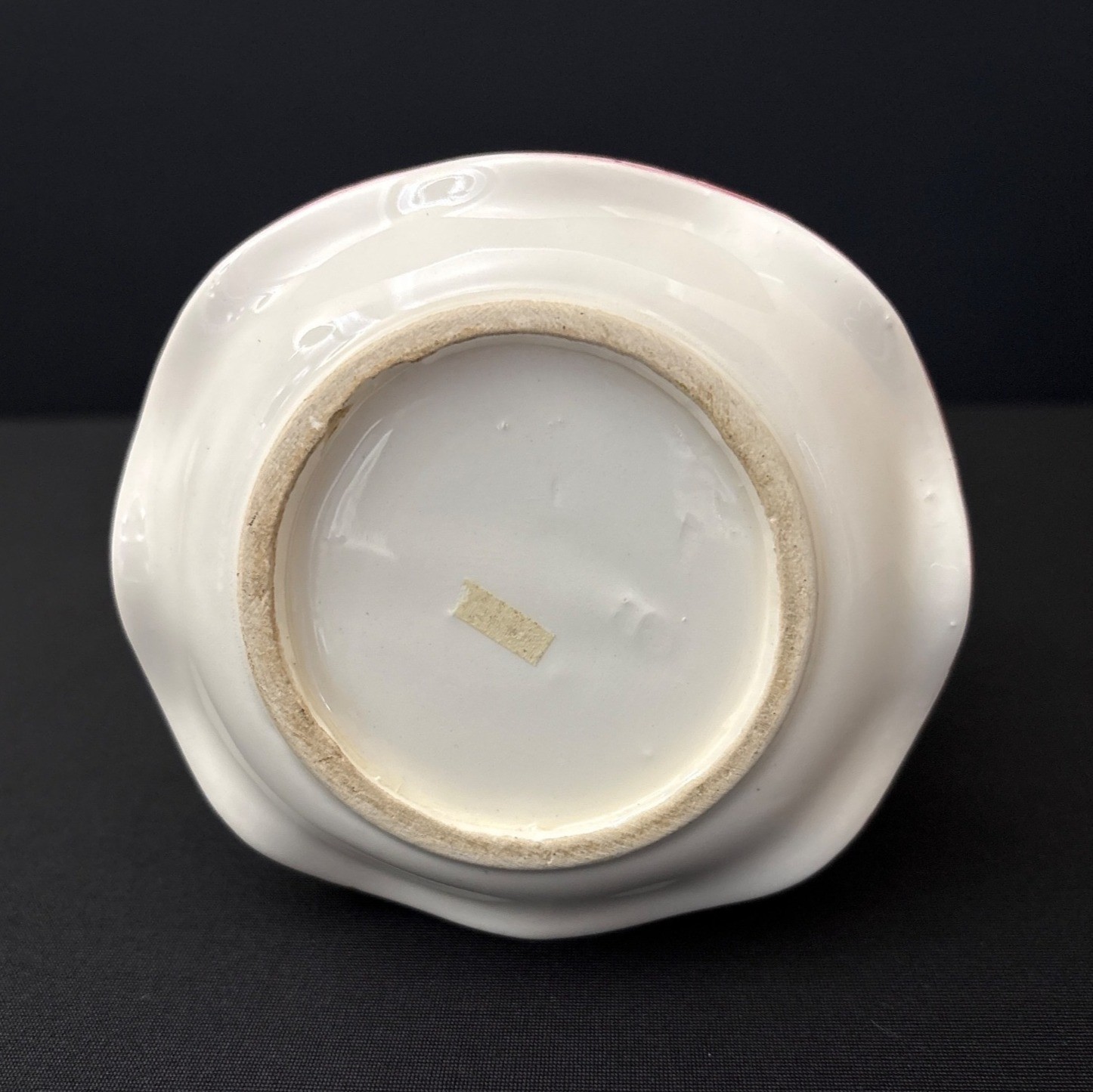 White Japanese Ceramic Pitcher Pink Floral Design Matching Saucer Plate Creamer