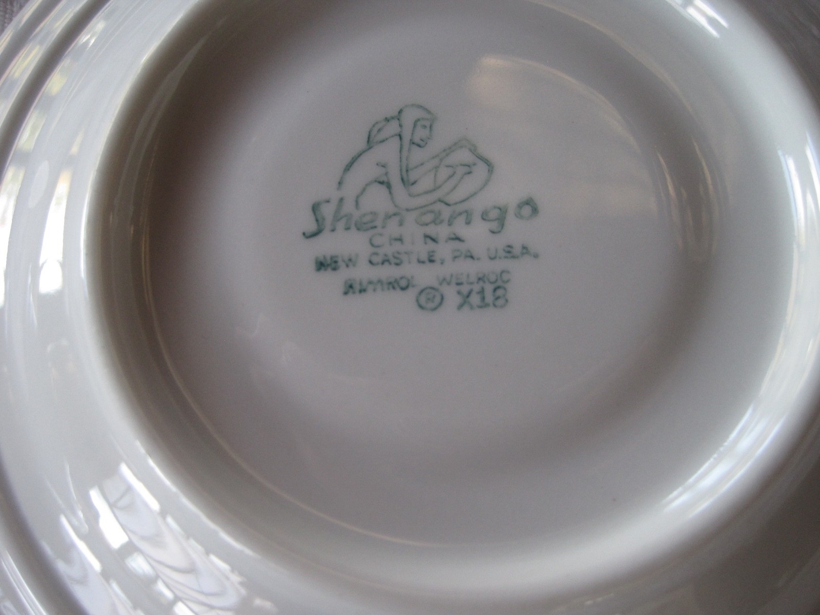 SHENANGO Airbrush Teal Restaurant Ware – Scalloped Rim – 2 Bread Plates 5 1/4