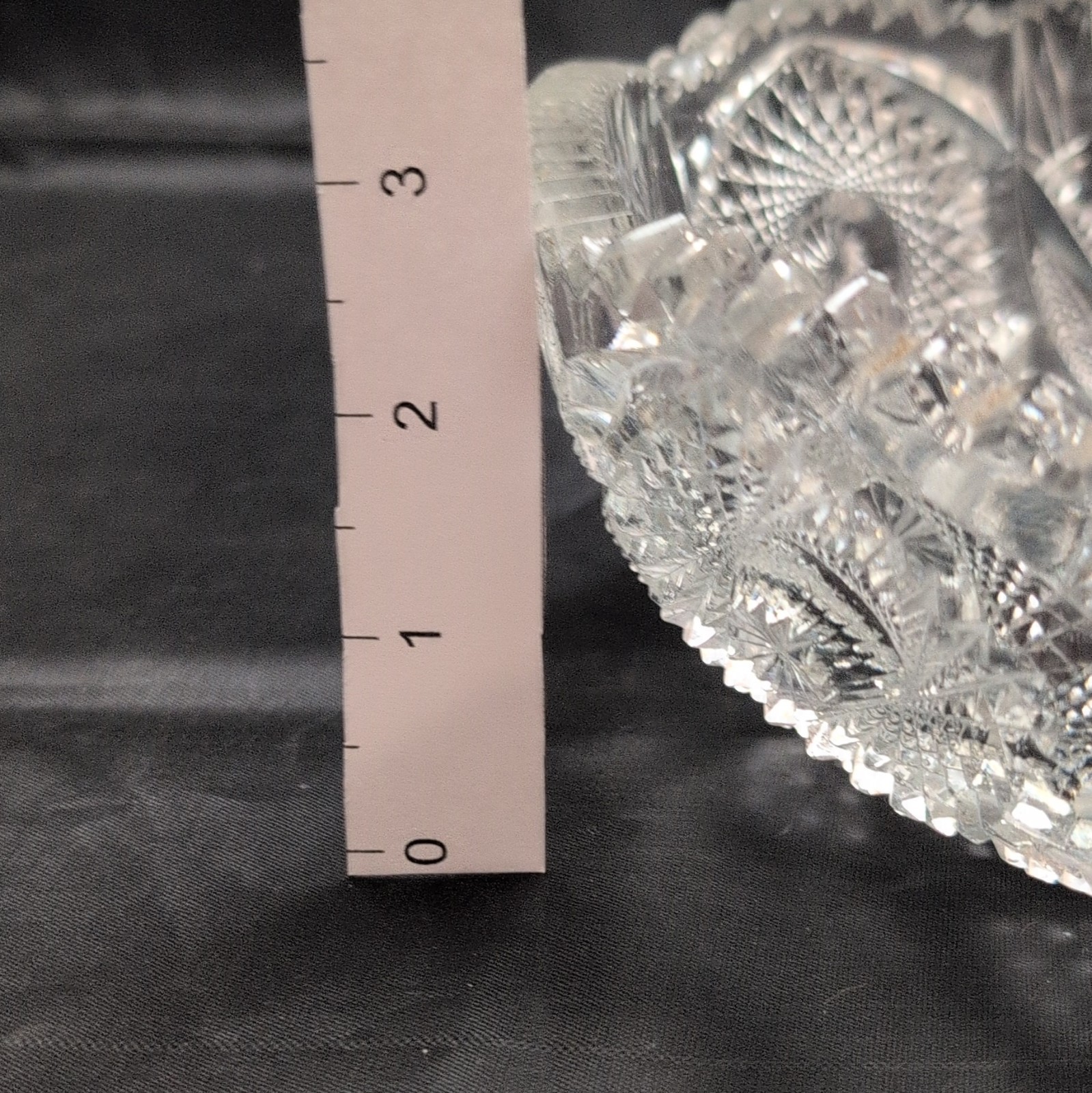Clear Cut Glass Round Decorative Bowl 3 in Height One-Piece Clear Glass