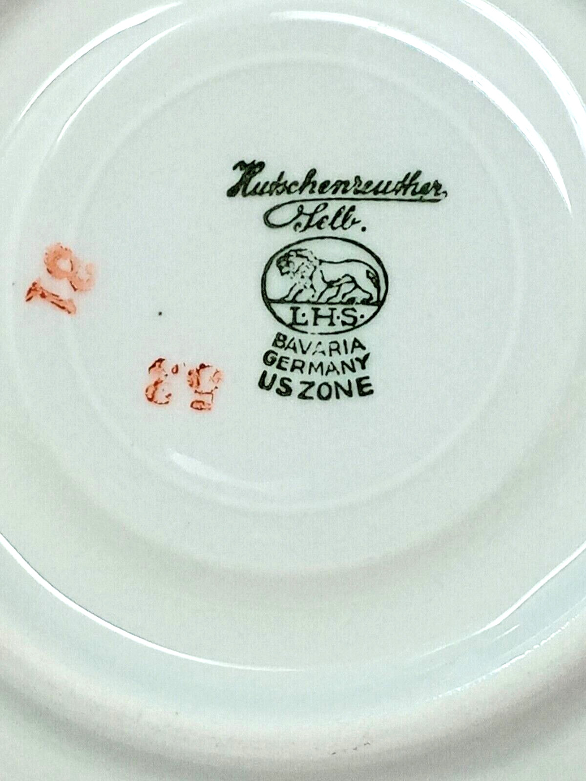 Hutschenreuther Bavaria Germany US Zone Floral Flowers Saucer Plate EUC