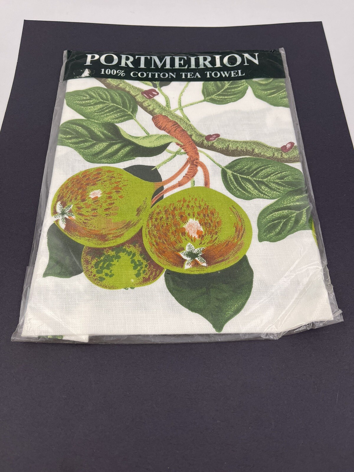 PORTMEIRION POMONA THE TEINTON SQUASH PEAR TEA TOWEL – MINT