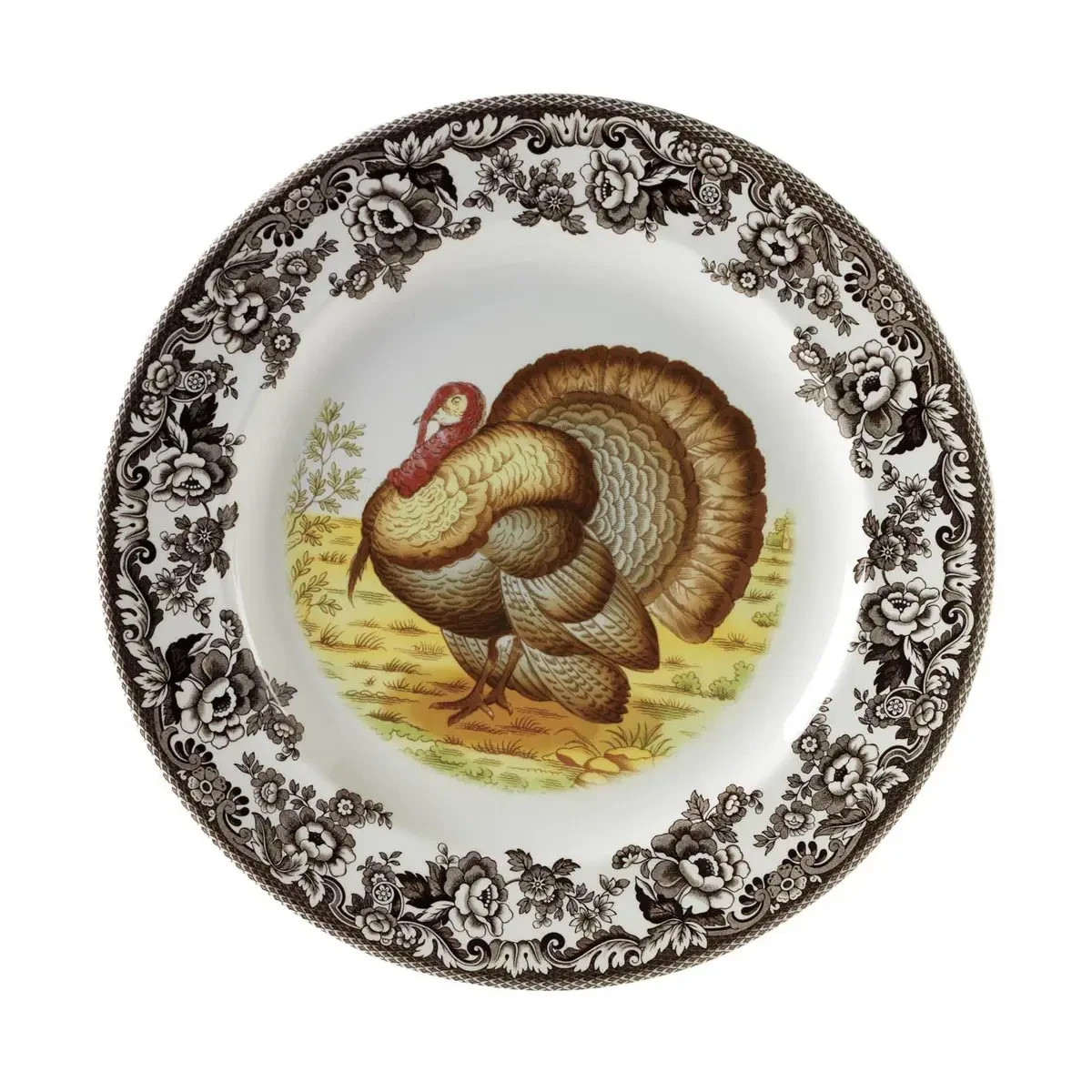 SPODE “WOODLAND” TURKEY SALAD PLATE 7.75″, USED BUT IN GREAT CONDITION!!