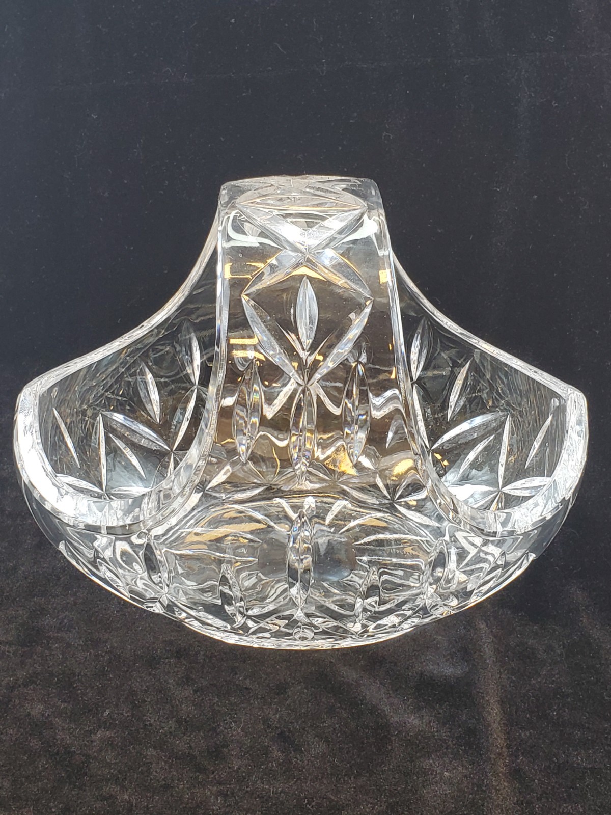 Block 24% Full Lead Crystal Candy Dish Handmade In Czech Republic Heavy