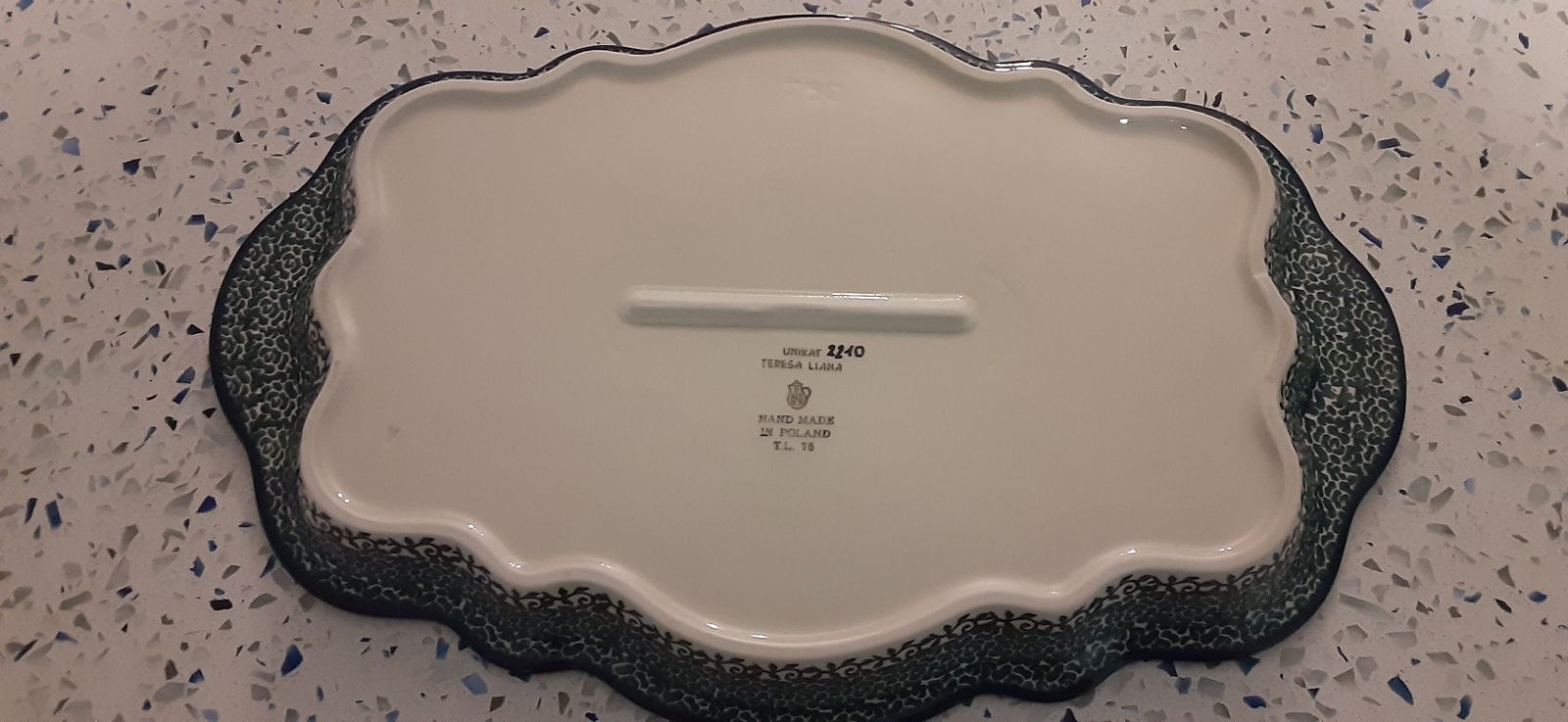 UNIKAT Scallopped Butterfly Garden Platter signed By Teresa Liana 2240