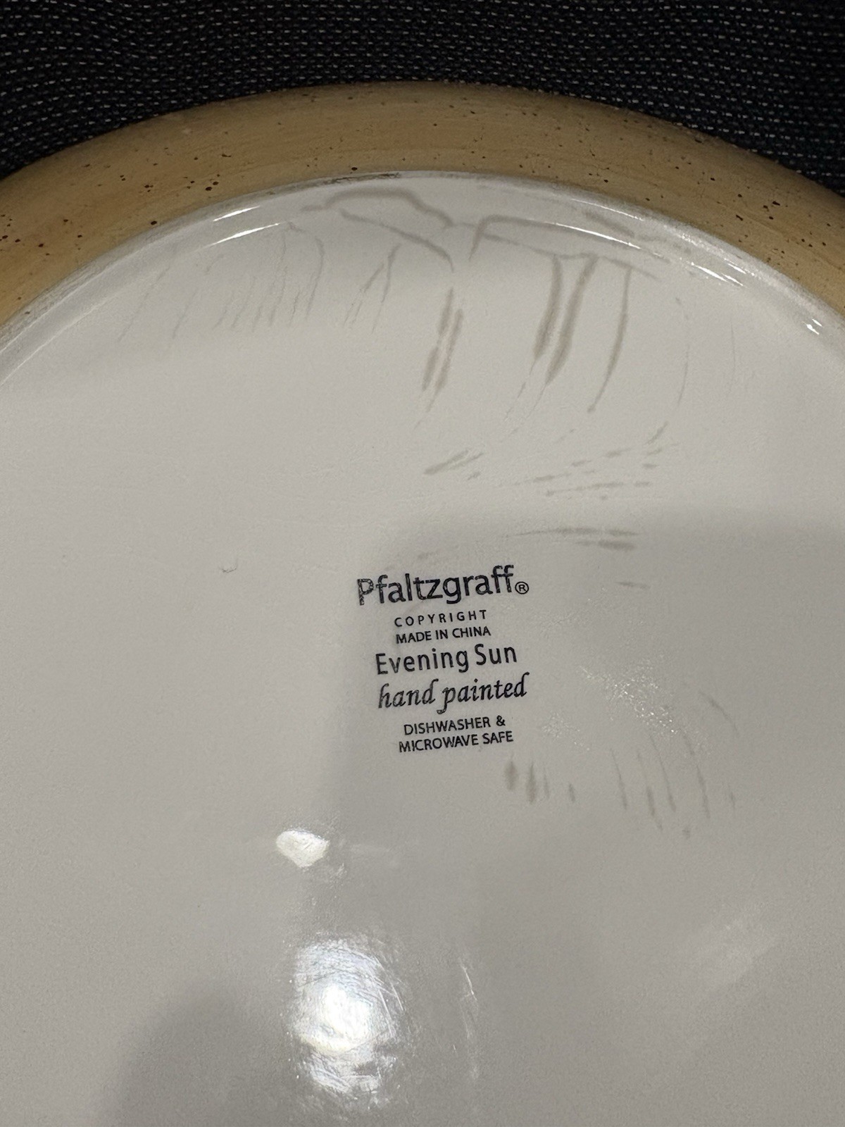 Three (3) Pfaltzgraff EVENING SUN 11 3/4” Chop Plates (Hand Painted)