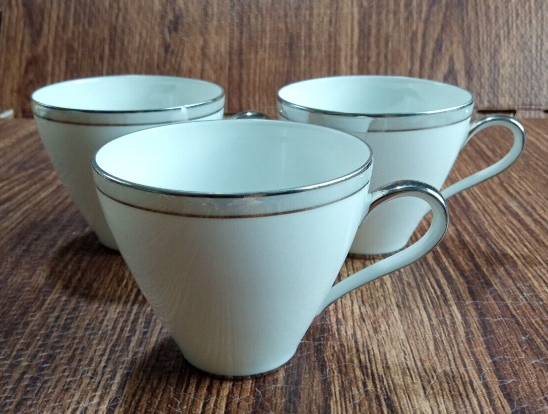 H&C Heinrich Grey Luster Cups Set Of 3 Vintage
