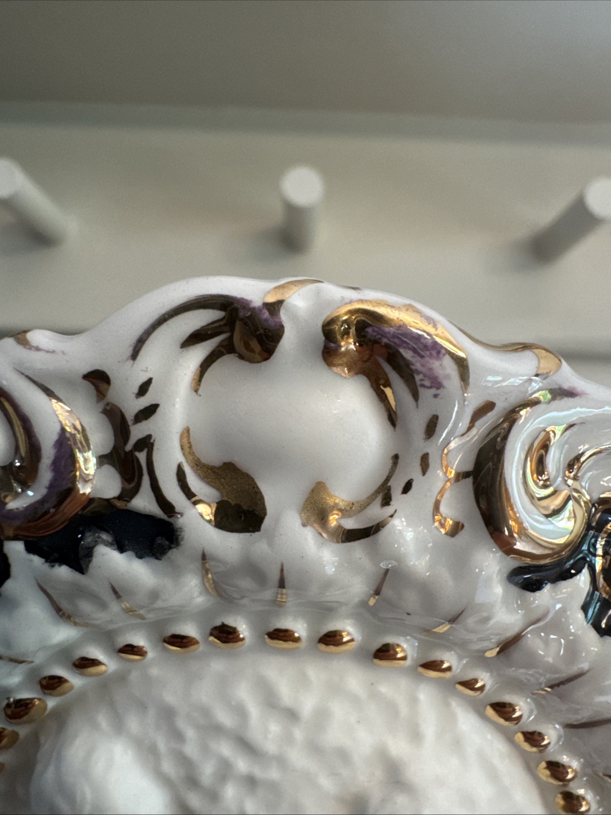 Vintage Mid Century Italian Capodimonte Cherub Porcelian Fruit Bowl Centerpiece