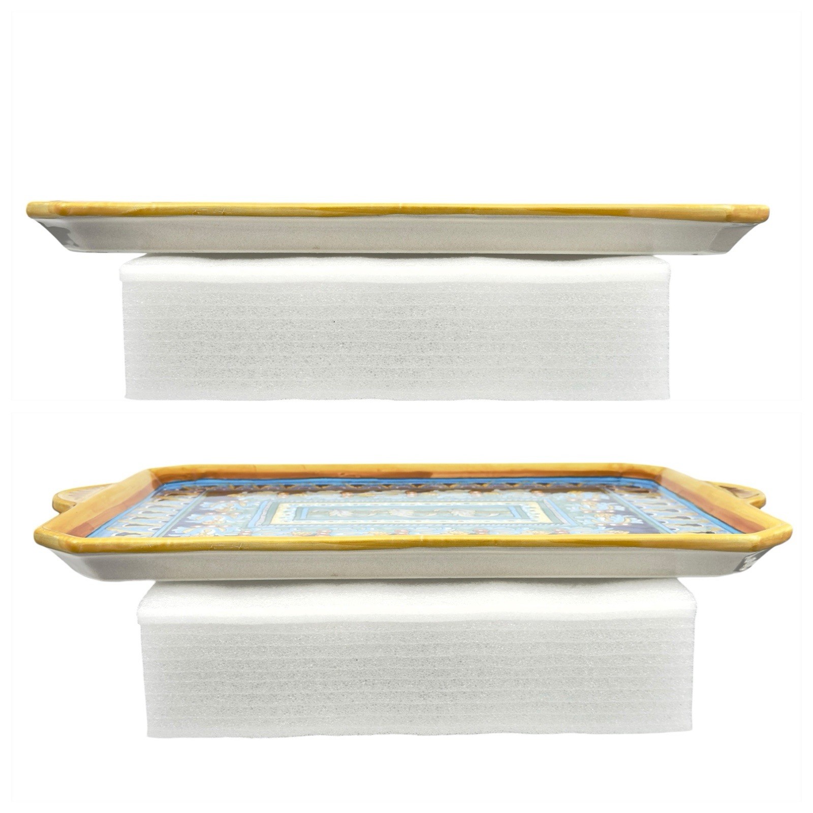Italian Deruta Majolica Pottery Platter Hand Painted Rectangular Serving Tray