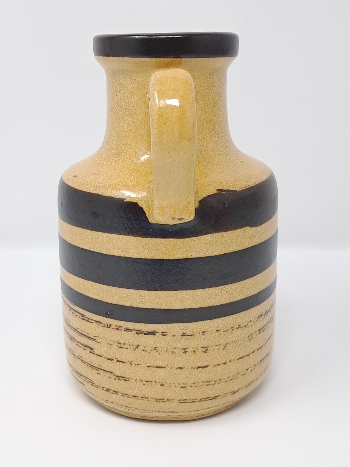 Scheurich Keramik Jug West Germany 1960s or 1970s 414-16 brown stripe pottery