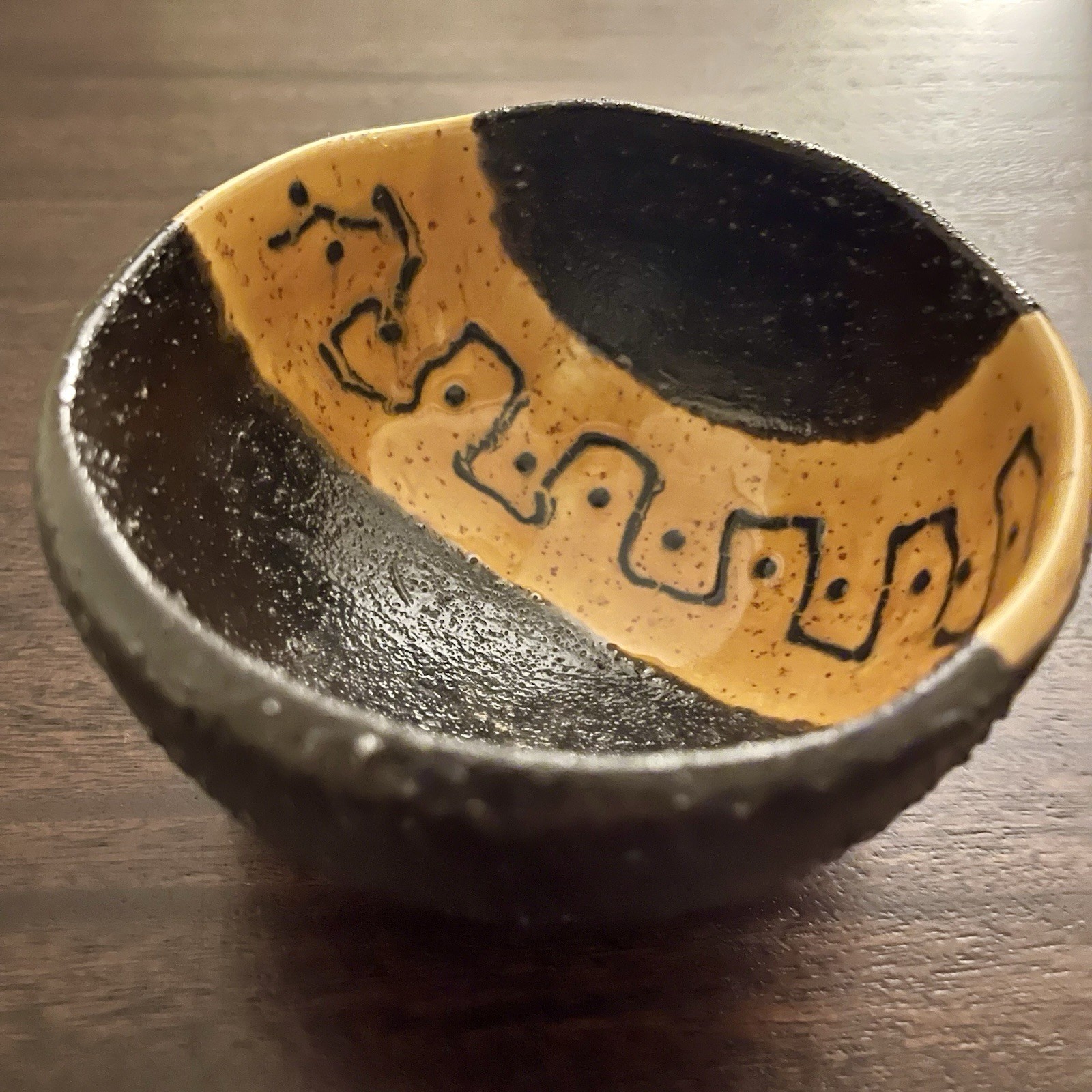 Kolbrún Ólafsdóttir Icelandic Pottery Bowl Volcanic Ash Glaze Handmade, Dramatic