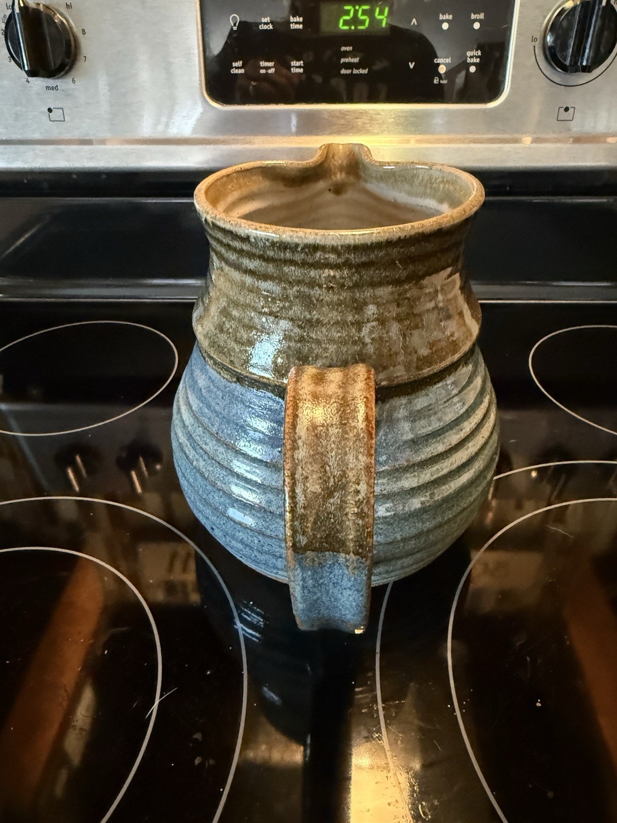 Signed Studio Art Pottery Ceramic Pitcher Hand Thrown Stoneware Vintage