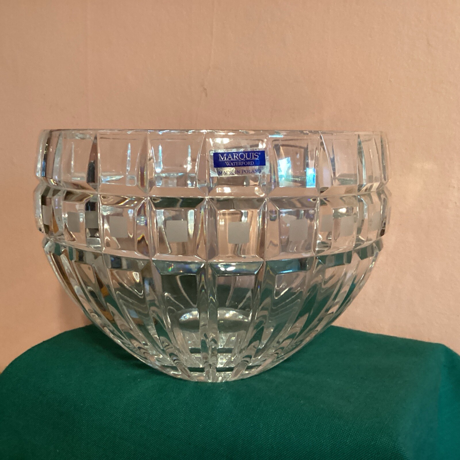 Beautiful Waterford Marquis Crystal QUADRATA Bowl 7.5″ Poland New