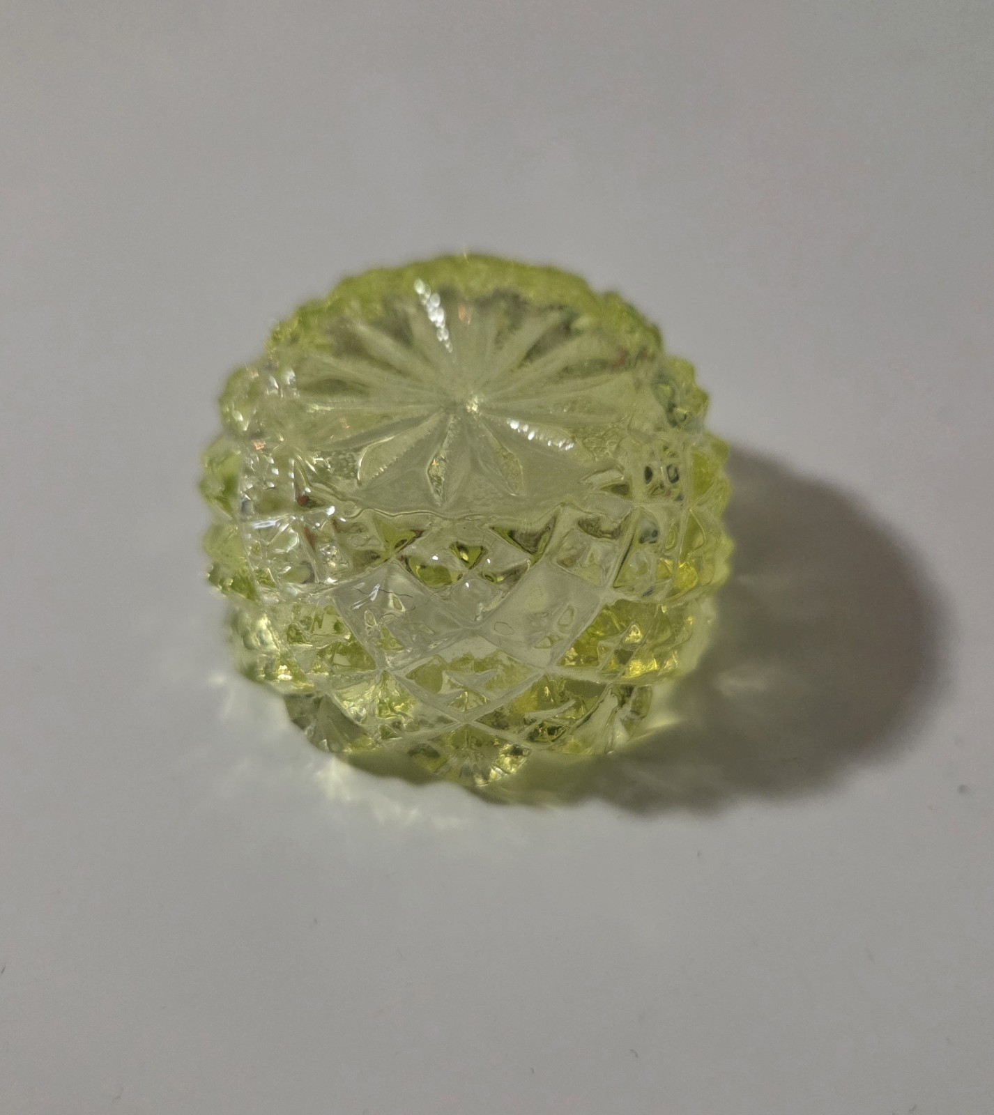 Vaseline Uranium ~ DAISY & BUTTON Glass Neon Green Yellow ~ Salt Cellar