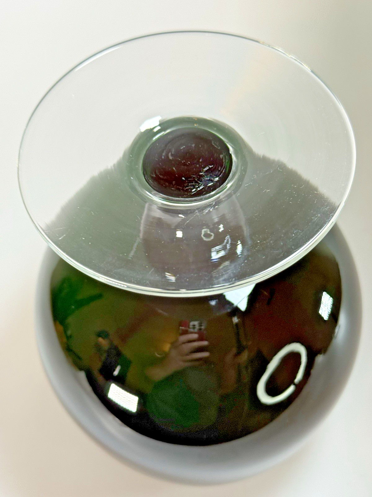 Beautiful Hand Blown Dark Green Footed Barware 48oz Pitcher