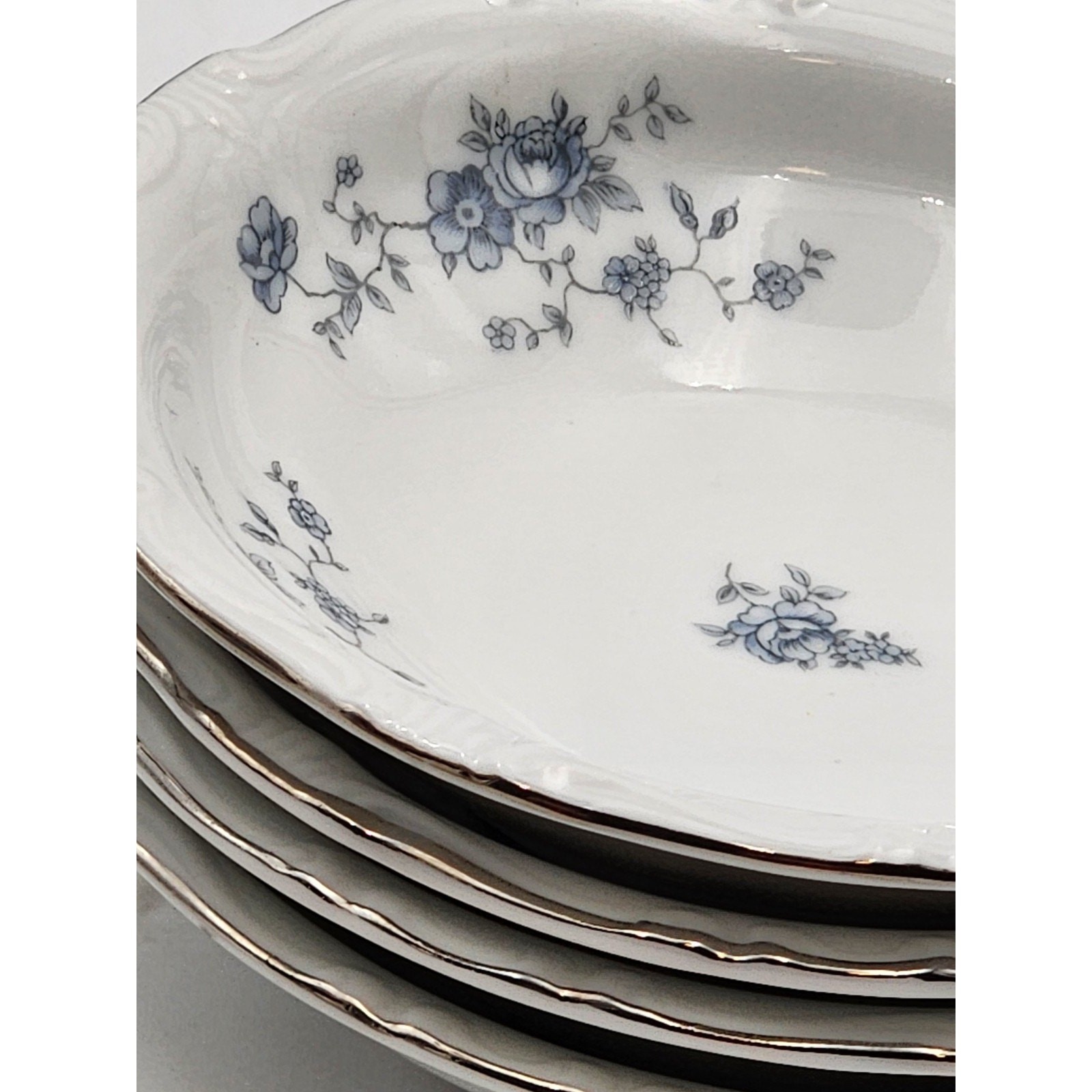 Johann Haviland Blue Garland 5″ Dessert Plate set of 4 Bavaria Germany Vintage
