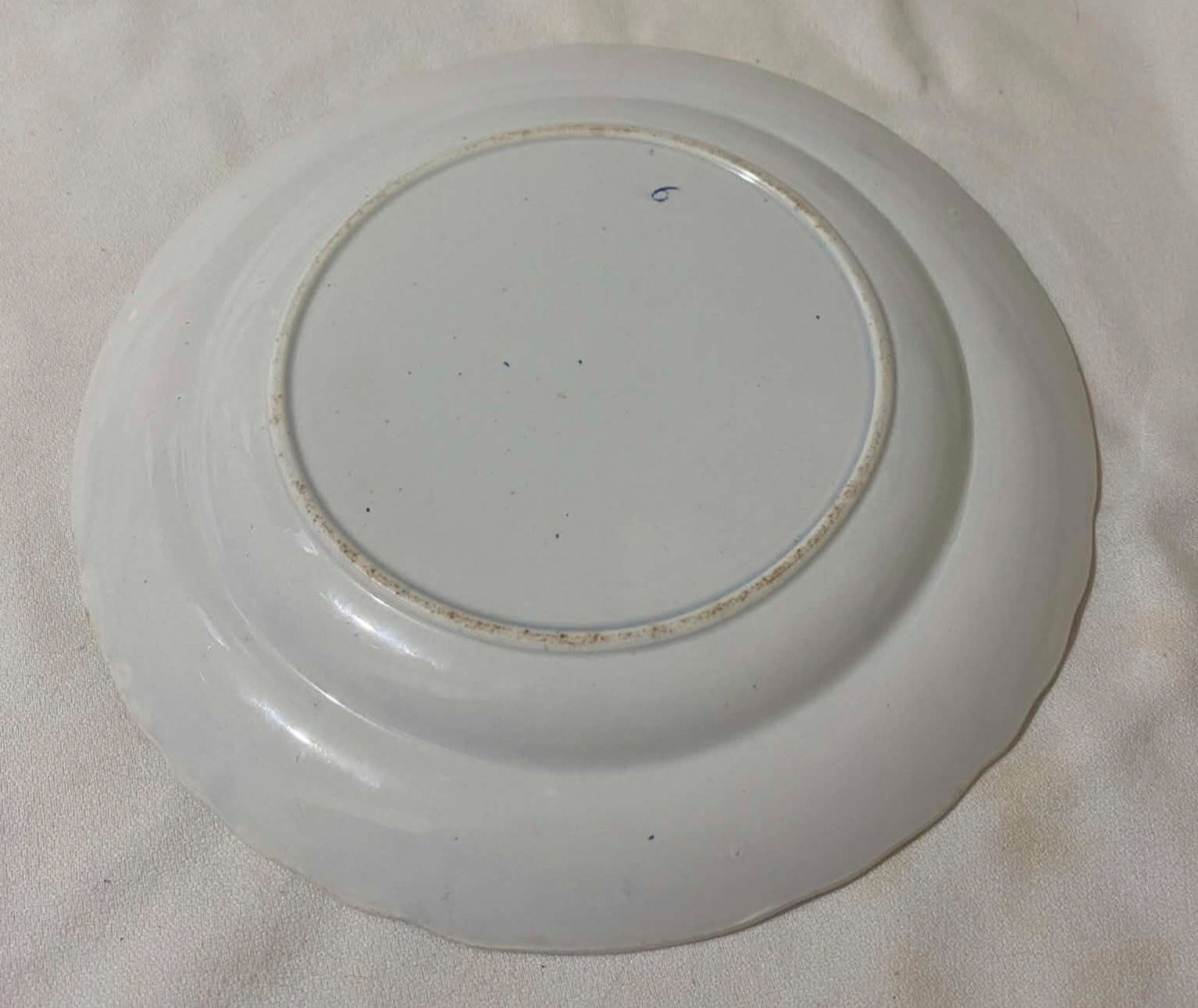 Antique 1830 Wood Challinor Staffordshire Green Feather Polychrome Plate 10 Inch