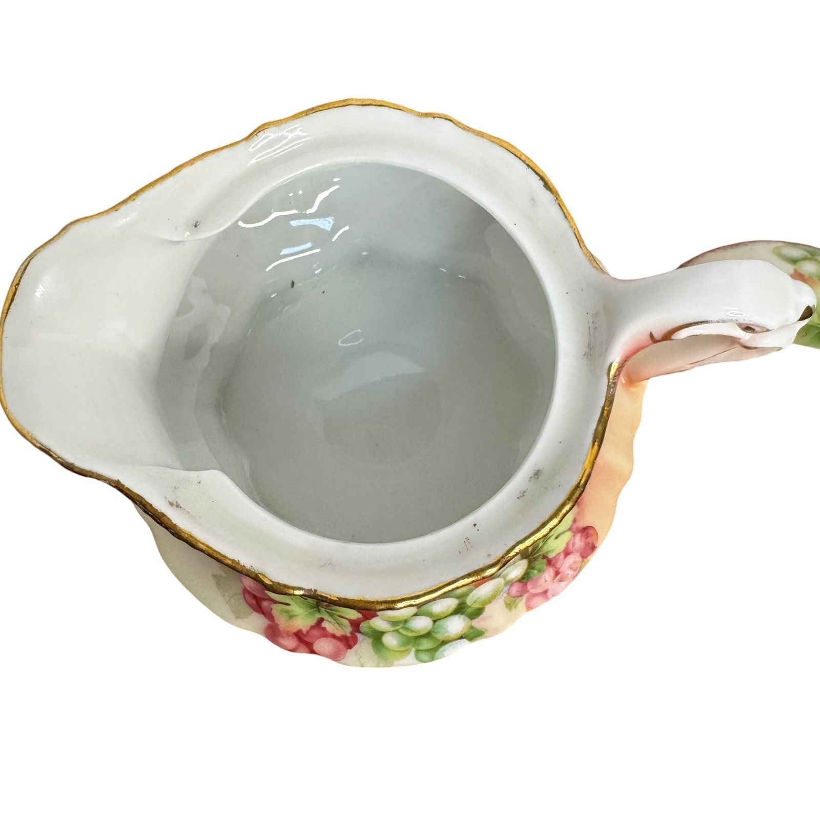 Antique Handpainted Bavarian Porcelain Creamer Grapes & Gold Trim PT Porzellanfa