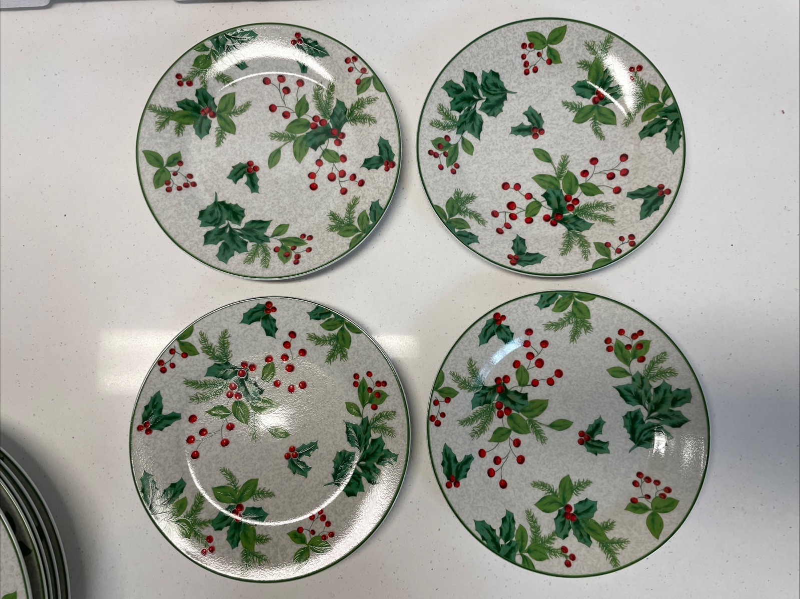 Lillian Vernon Hollies & Berries LV17 Dinner & Salad Plates
