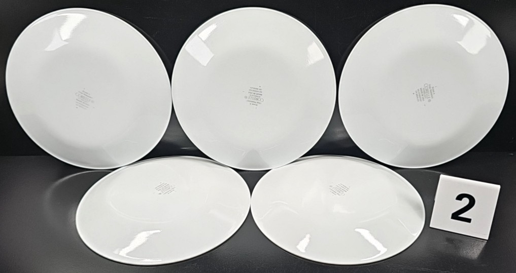 15 Corelle Classic Cafe Black Bread Plates Set Corning Livingware Rings Dish Lot