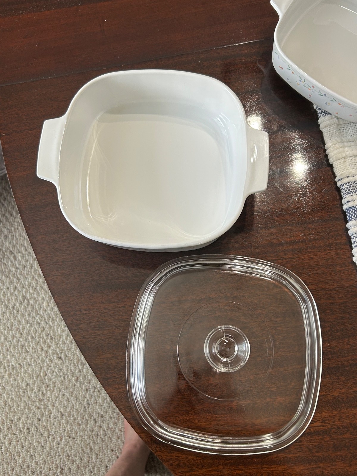 Corning Ware English Meadows A-2-B 2 Liter Casserole w/Pyrex Lid & A-1-B 1 Liter