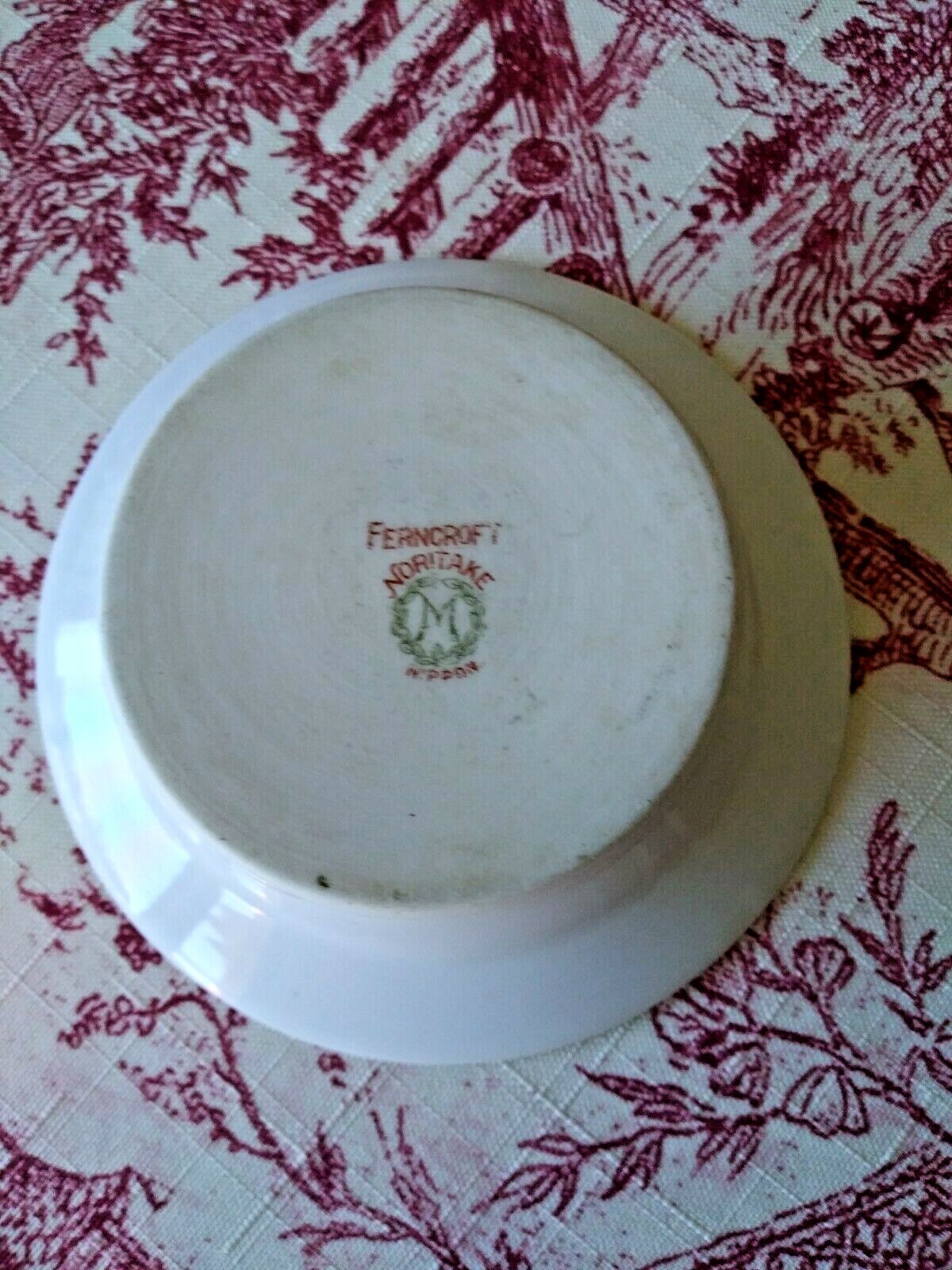 Vitg. Ferncroft Noritake Floral Porcelain Open Salt Dip Dish 4-1/8 in. dia Japan