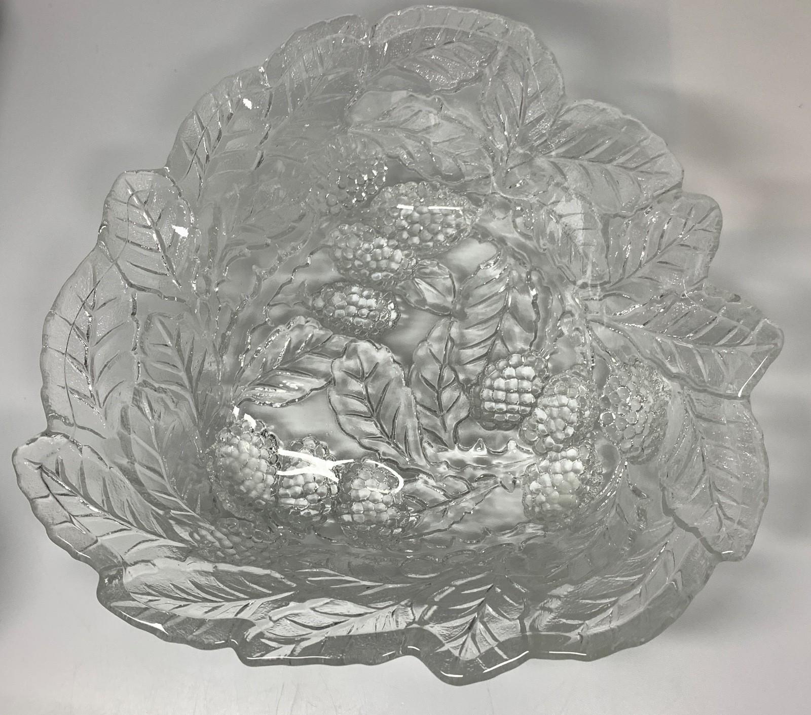 Vintage Indiana Glass Loganberry Clear Triangular Bowl Candy Dish 7″