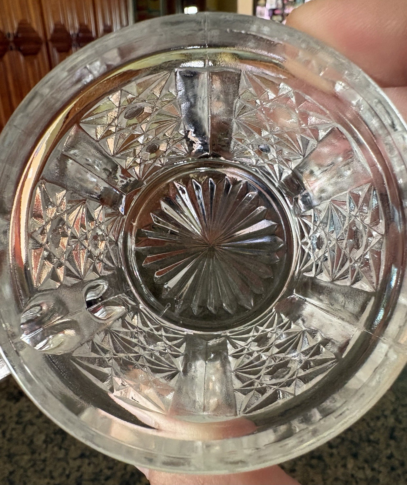 Vintage L.E. Smith Daisy & Button Punch Bowl Glass Cup 1970’s Mug Set Of 4