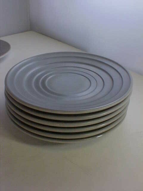 Hazel Atlas Gray Dinnerware Lot of 12 Ovide Moderntone Plates Saucers Parfait