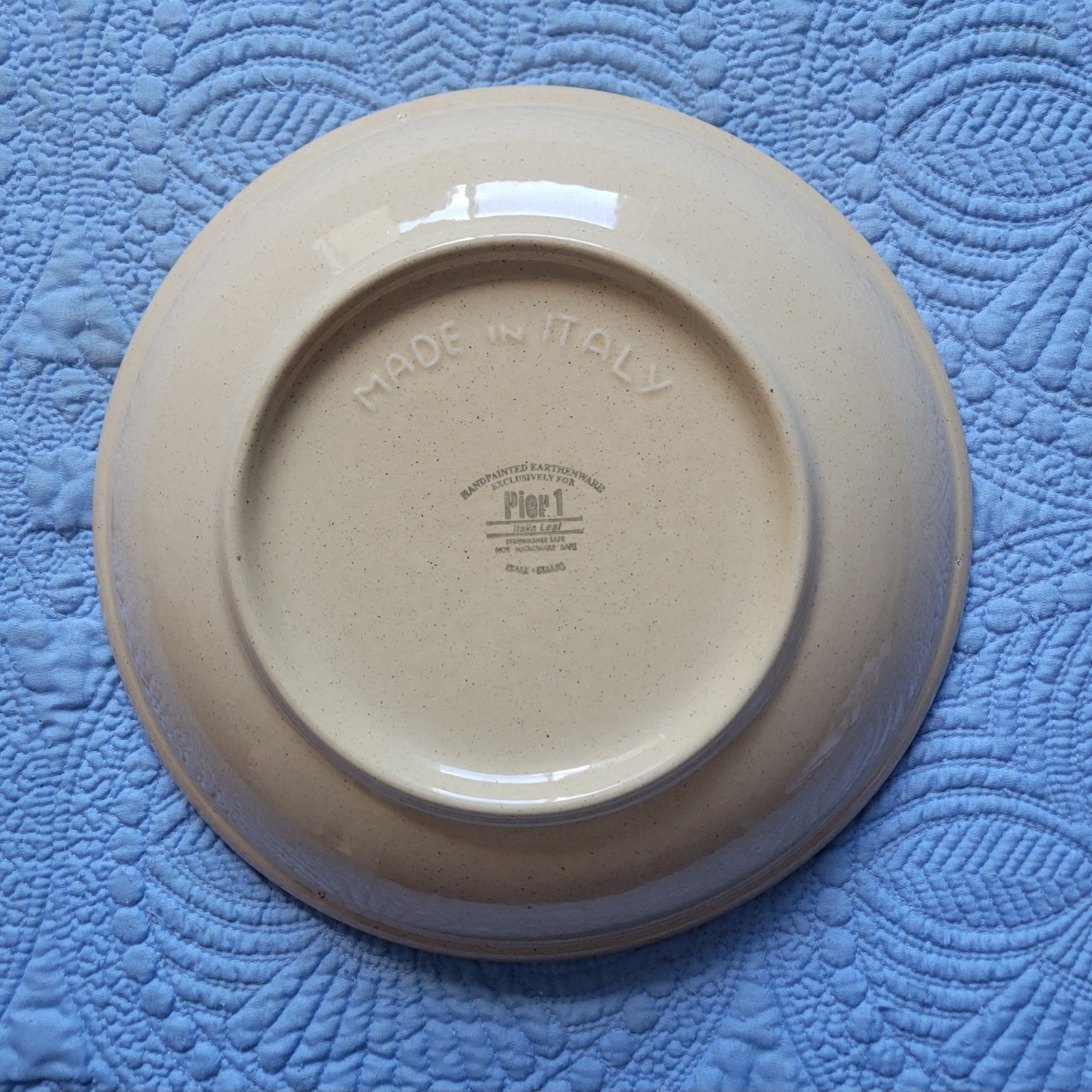 Pier 1 Handpainted Earthenware Italia Leaf Pasta Serving Bowl 12in