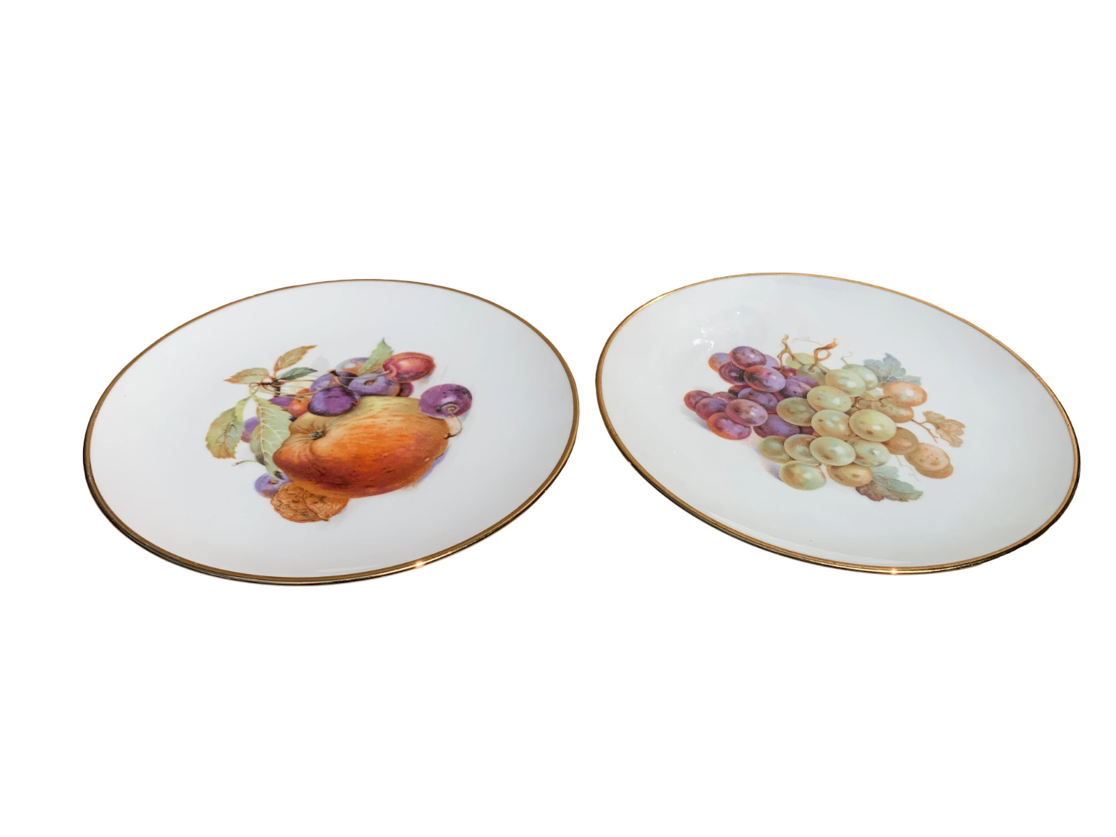 Vintage Schumann Arzberg Bavaria Fruit (6) Plates Gold Trim Germany 7.5″
