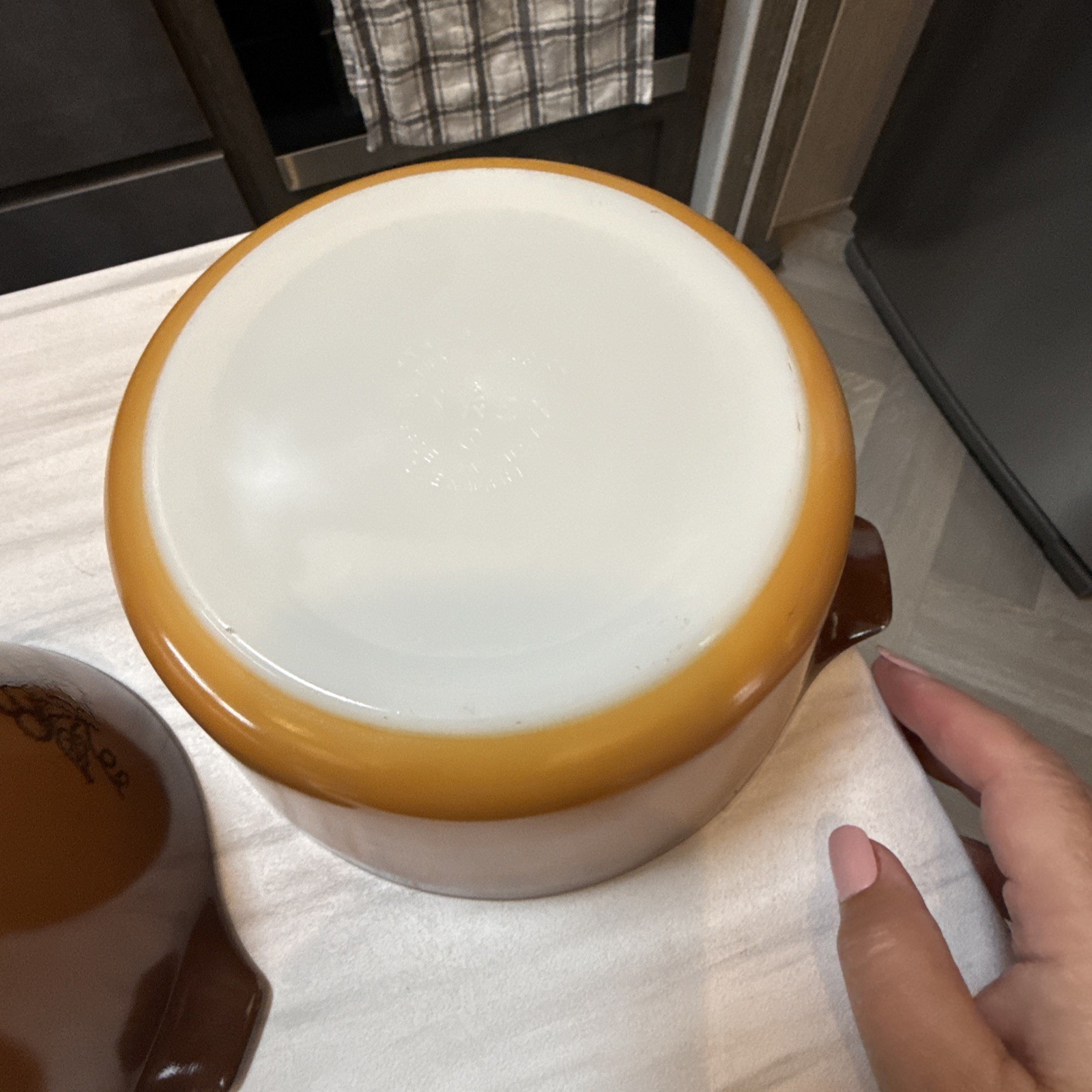 Lot of 3 Vintage Pyrex Old Orchard Brown Casserole Set with Lids 473, 474 475