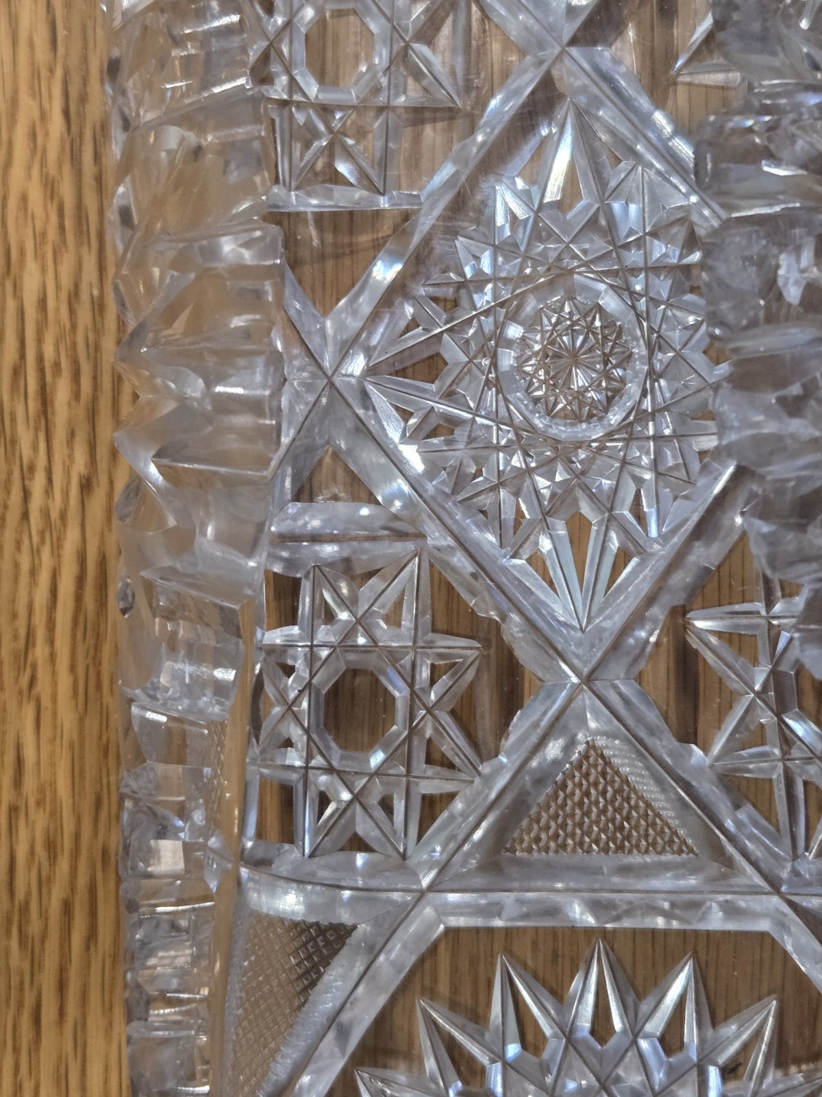 True American Brilliant Period Crystal. Beautiful Cut Glass Celery Dish.