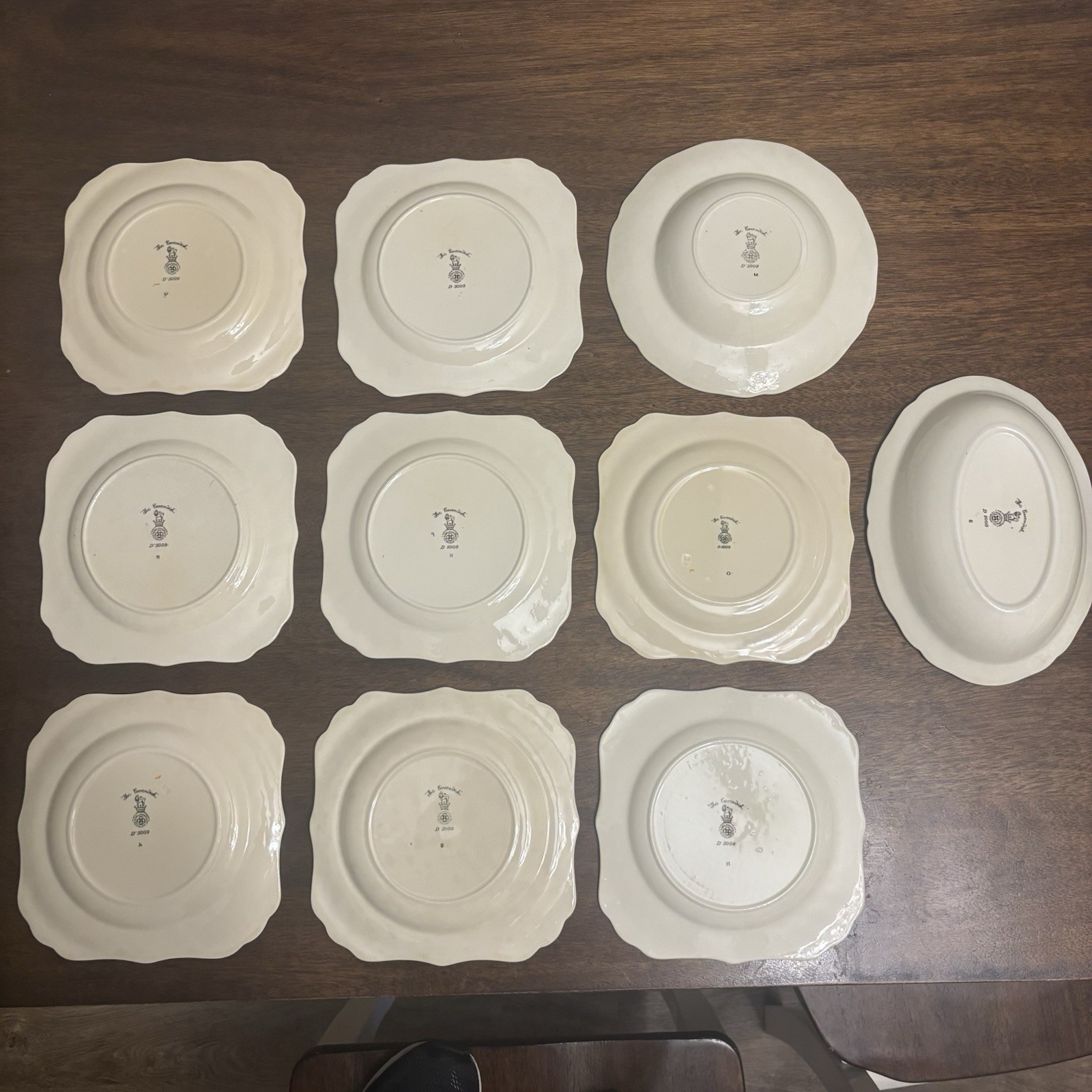 Royal Doulton Cavendish D5009 China Lot 10 Pc Square plates Serving bowl