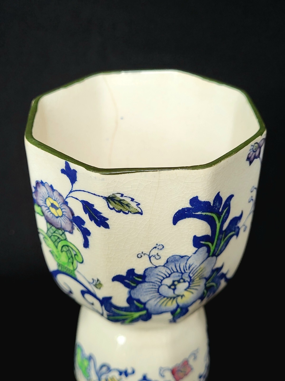 Antique Royal Doulton Burslem NANKIN Floral Porcelain Double Cup England c1900