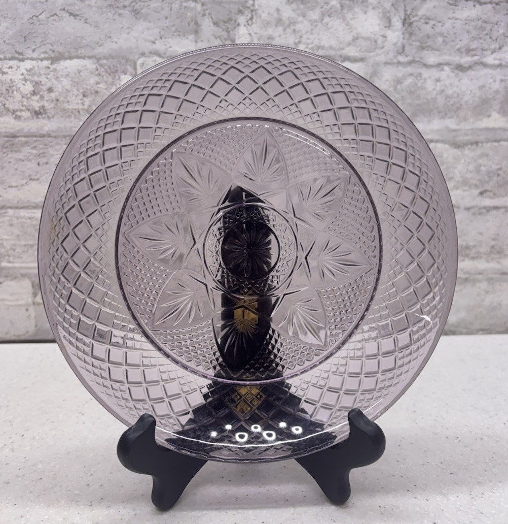Vintage Cristal D’Arques Durand Amethyst Dinner Plates 8in