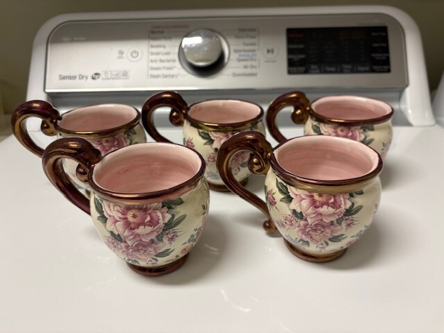 MCKENZIE CHILDS CHELSEA LUSTER TEA CUPS 2003 RARE LOT OF 5