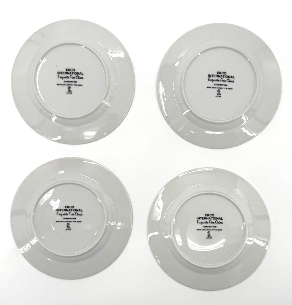 EKCO International 4 Salad Plates Generation VTG Japan Exquisite Fine China 7.5″