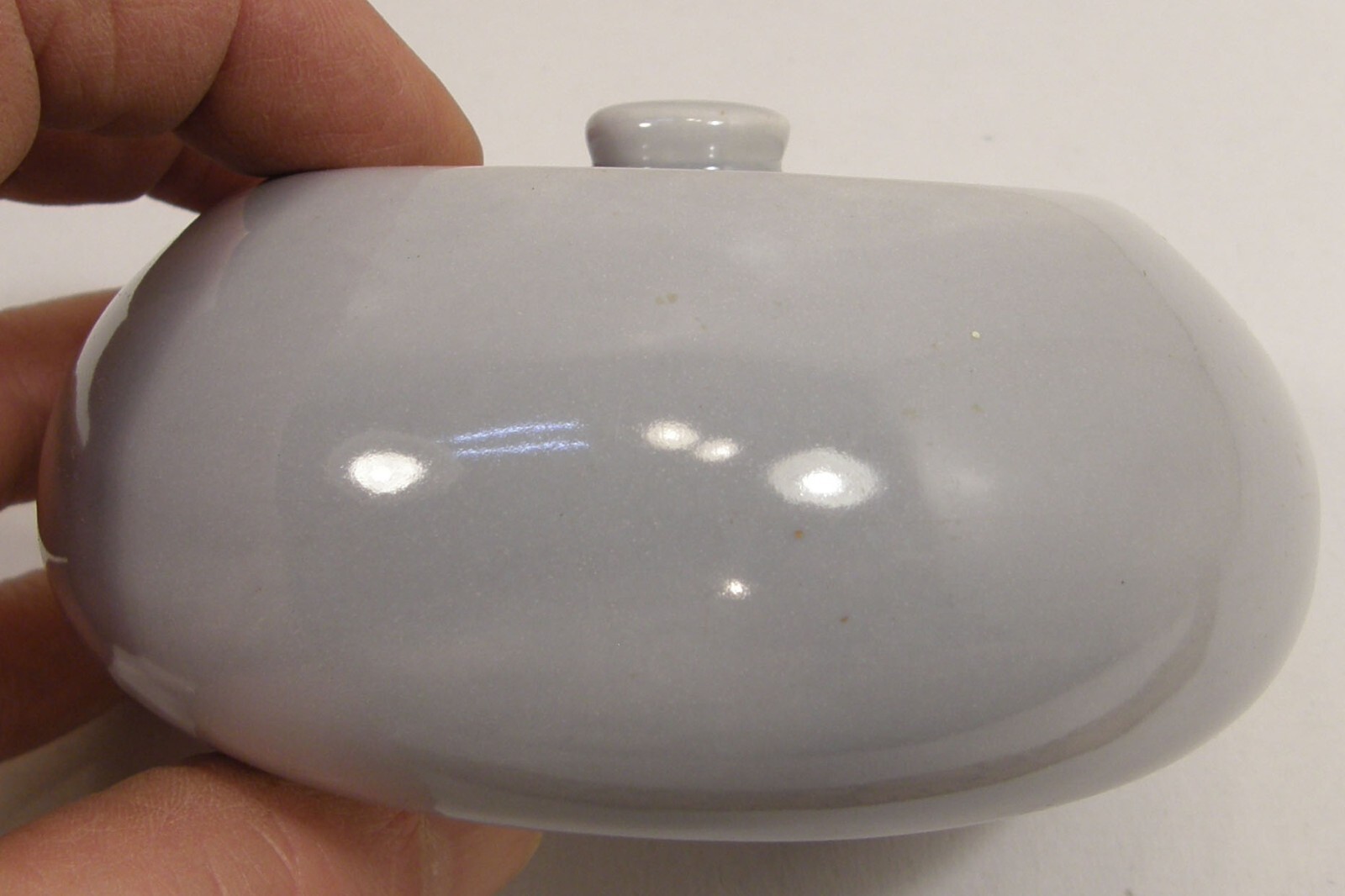 VINTAGE MCM HOLLYDALE CALIFORNIA POTTERY MALIBU MODERN GRAY SUGAR BOWL & LID