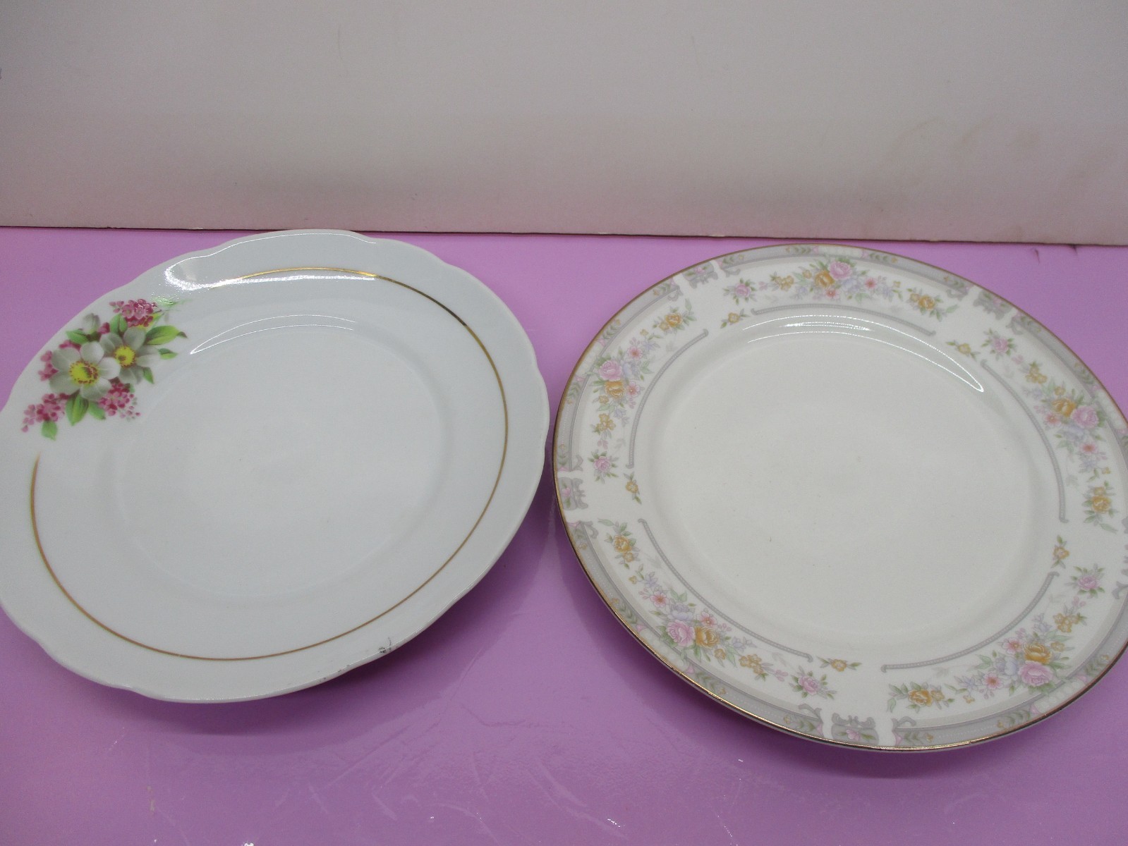 Vintage Mismatched China Bread Plates & Salad Plates ~ 10pcs-Beautiful-Colorful