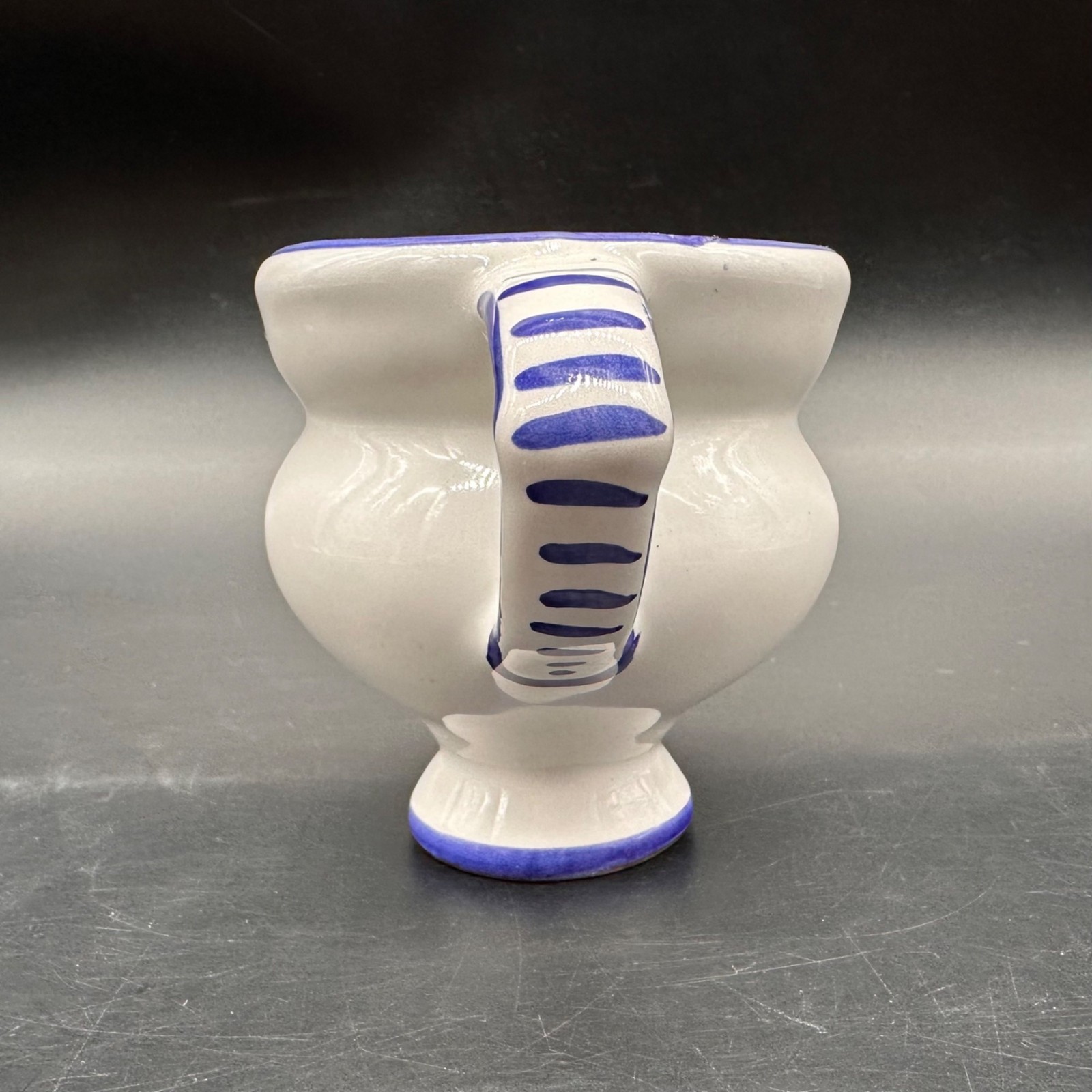 Vintage Floral Creamer Mini Pitcher Vase Italian Hand Painted Flowers Italy