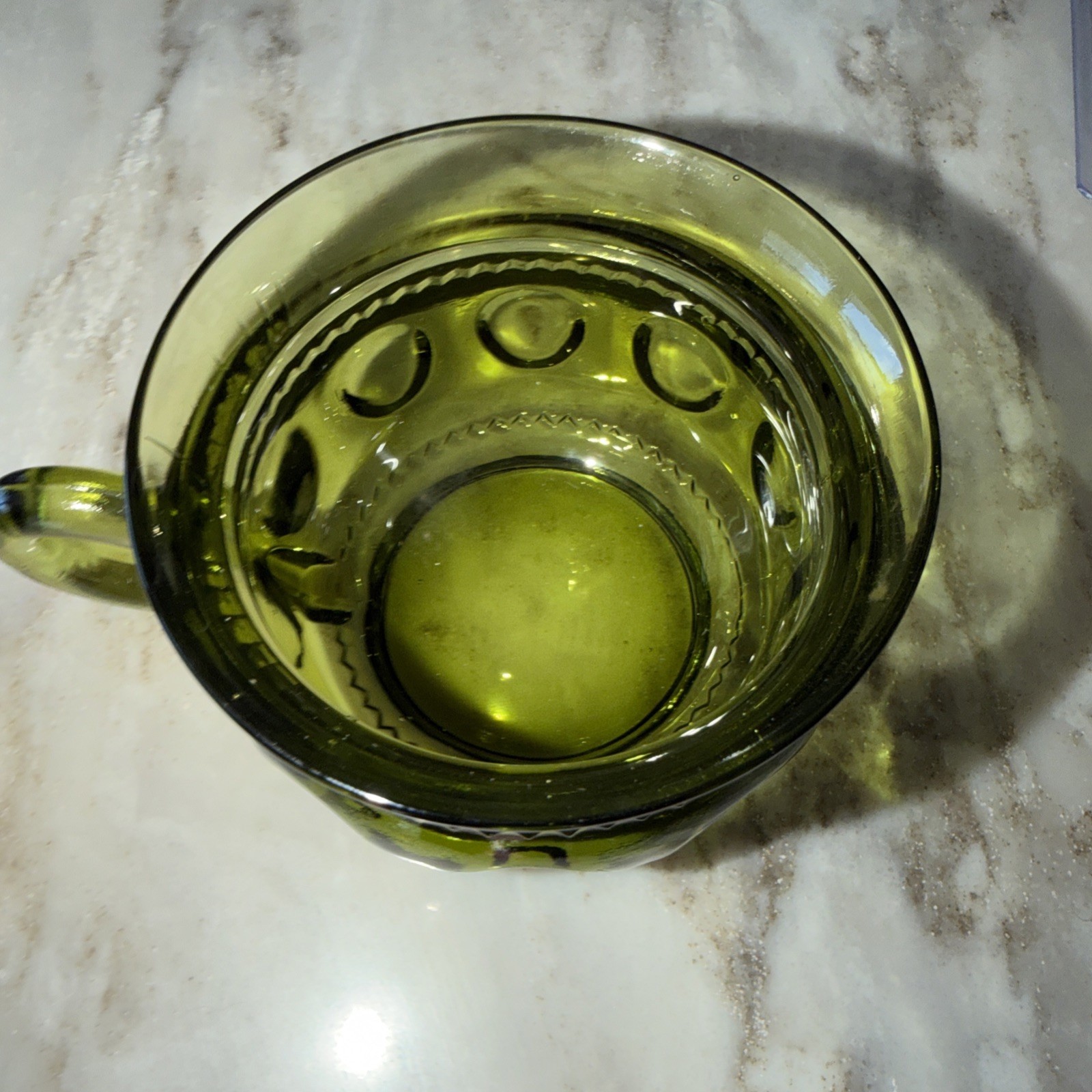 Colony Glass Co Whitehall Olive Green Snack Drinking Cup Great Shape!! 1960s