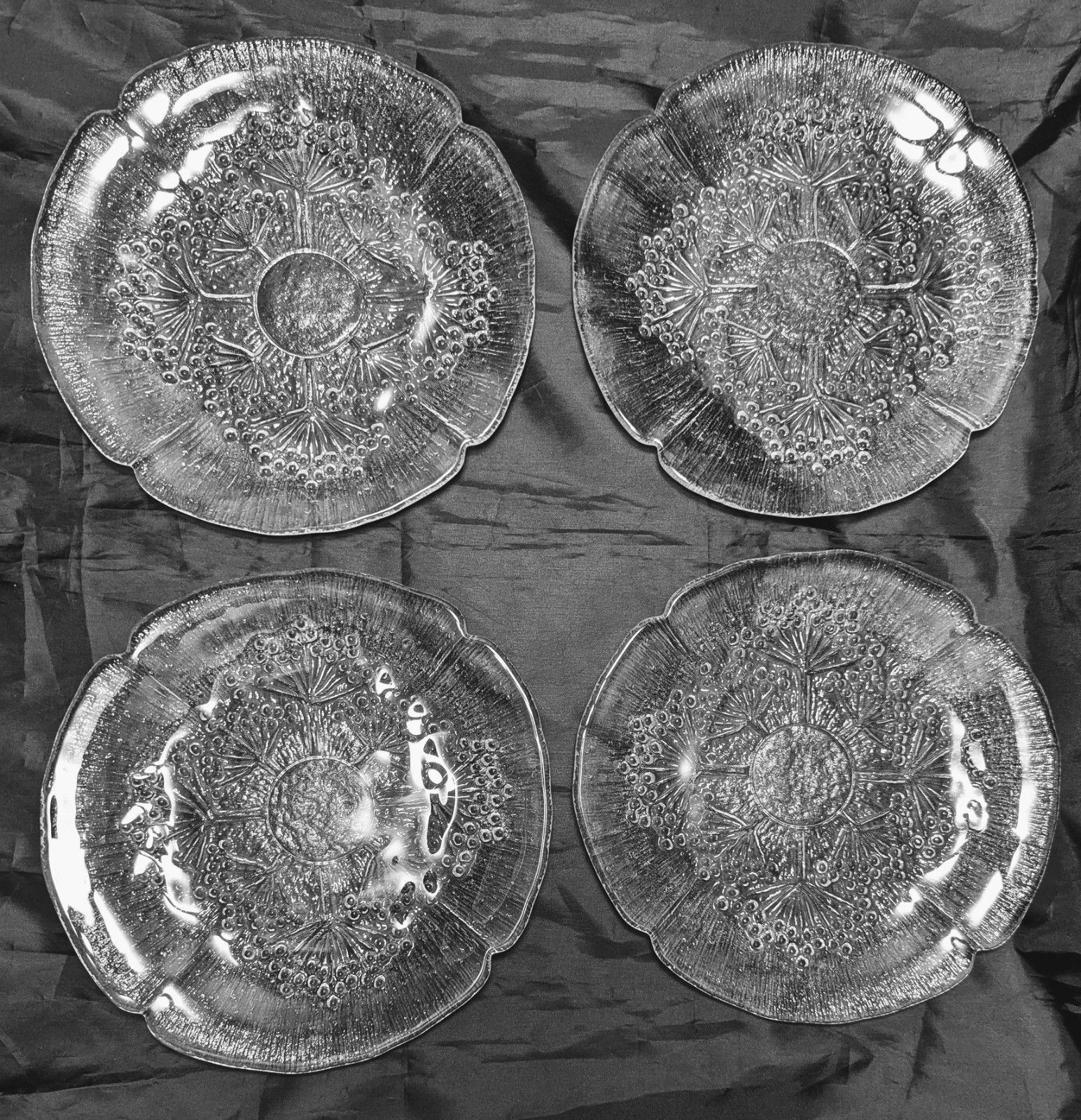 Dansk Floriform Italy 4 Dessert Plates Cow Parsley by Pertti Kallioinen 7.75″