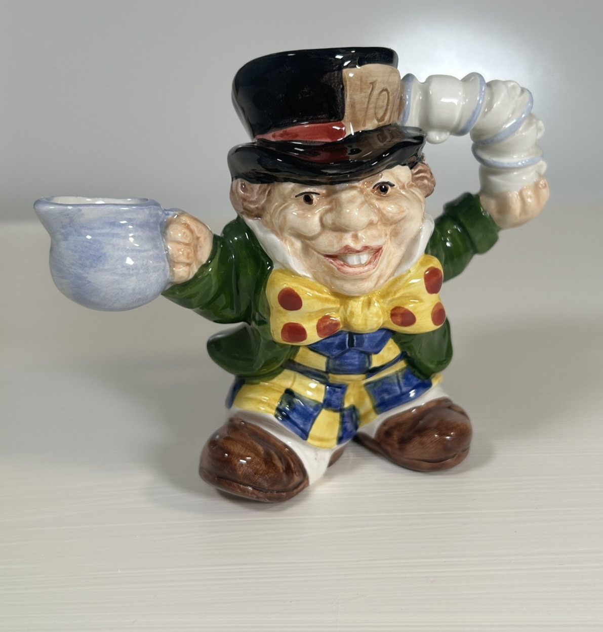 Fitz & Floyd Mad Hatter Creamer Pitcher 1992 Alice in Wonderland Chip