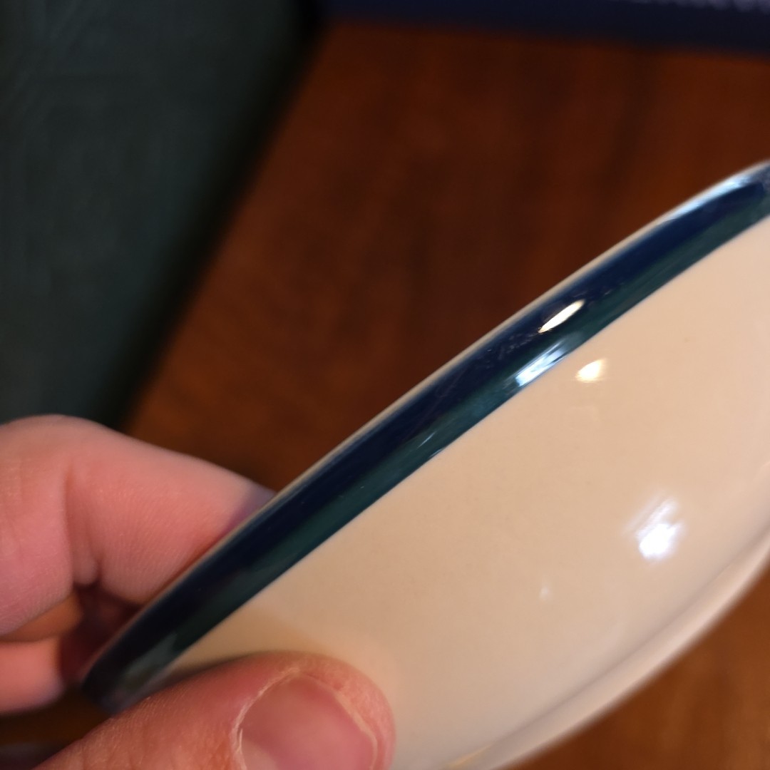 Kitchen Basics Colors By Tienshan Blue Green Stripe Cereal Soup Bowl