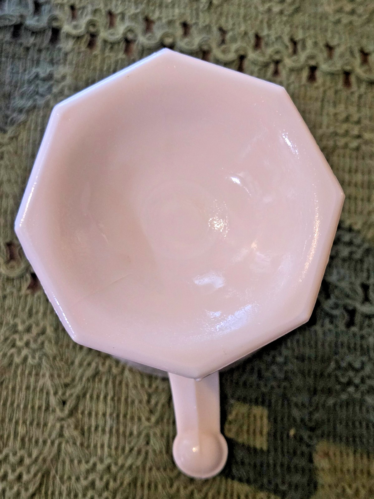 Vintage Jeannette Pink Milk Glass Pedestal Creamer Paneled Diamond Sawtooth Rim