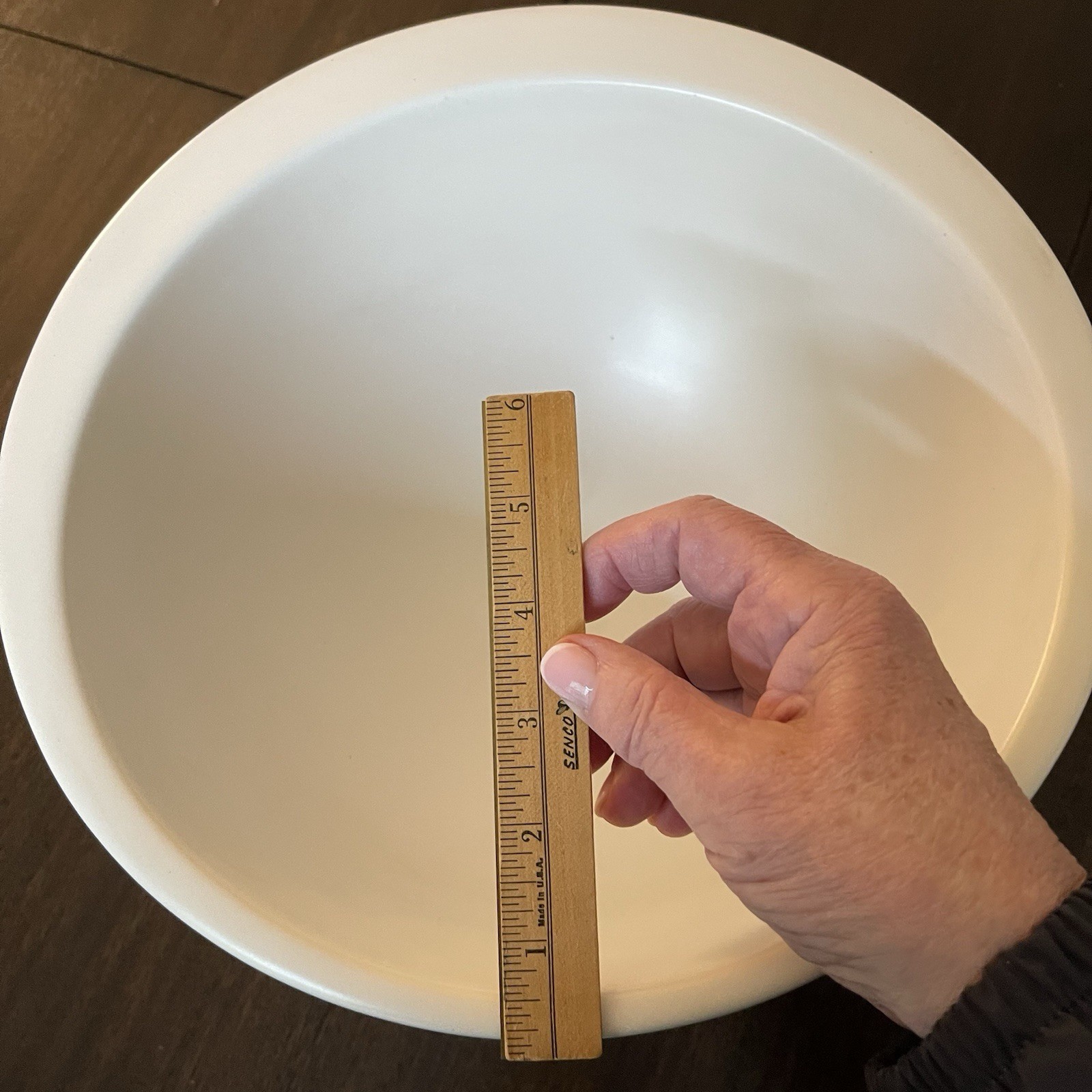Vintage Nan Swid Design Ceramic BOWL White Asymmetrical 12″ Heavy, Portugal