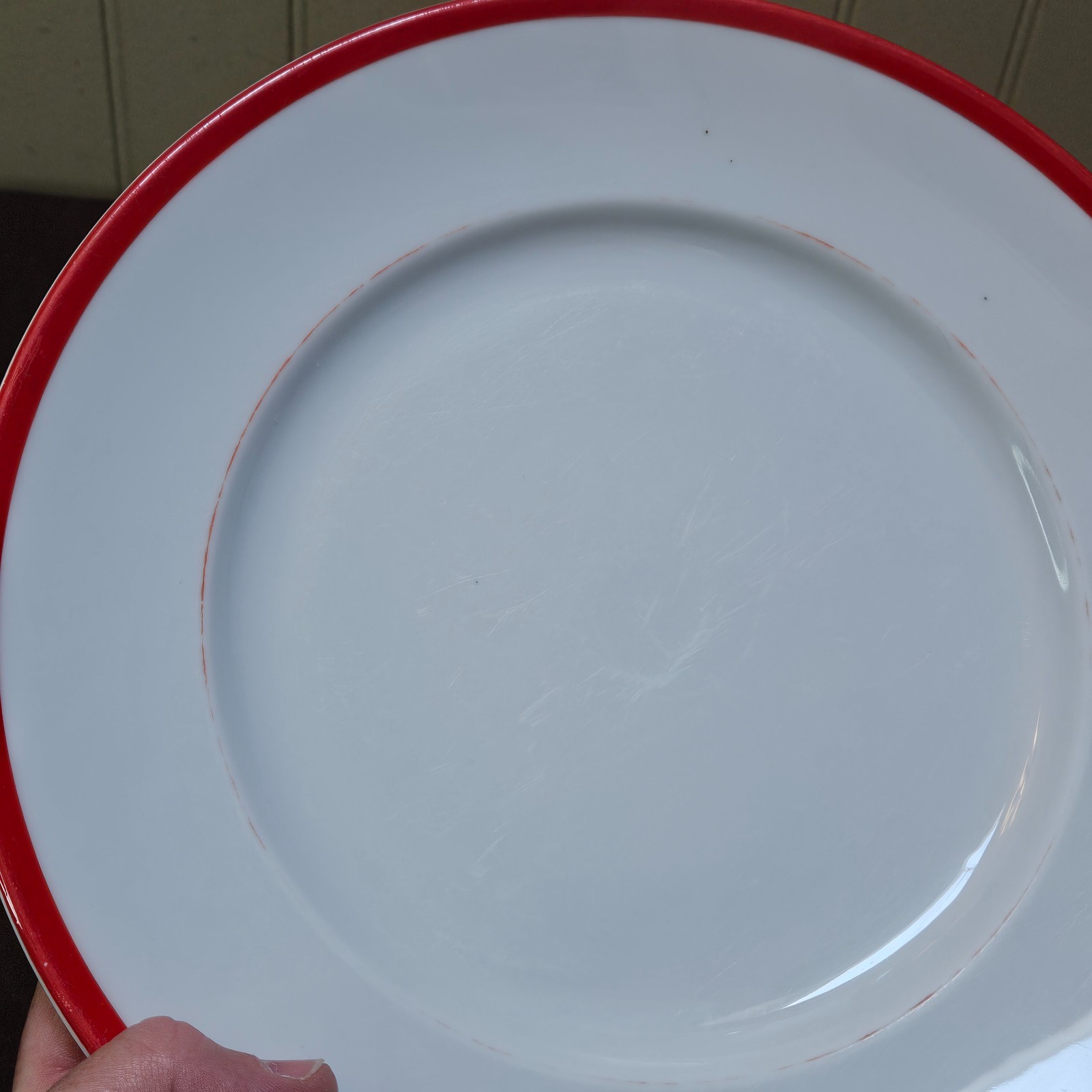 4 Williams Sonoma Brasserie Multicolor 11” Dinner Plates Red Blue Green Yellow