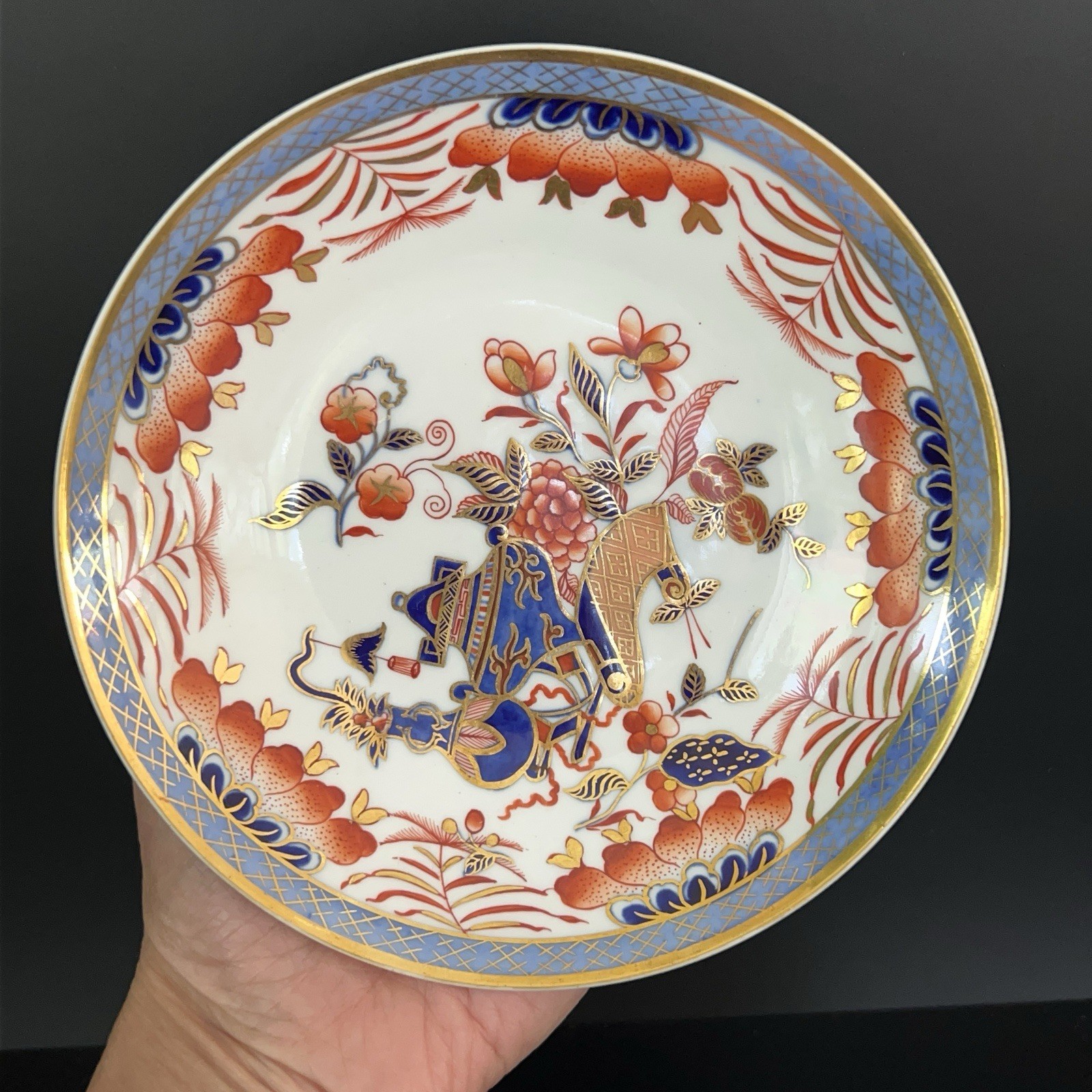 Antique Early Spode Cup & Saucer Japanese Imari C1810 Porcelain Gilt Blue Red