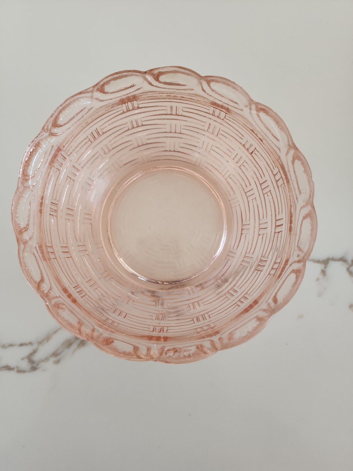 Vintage Hsinchu Glass Co Pink Dove on Nest Covered Candy Dish H Diamond Mark