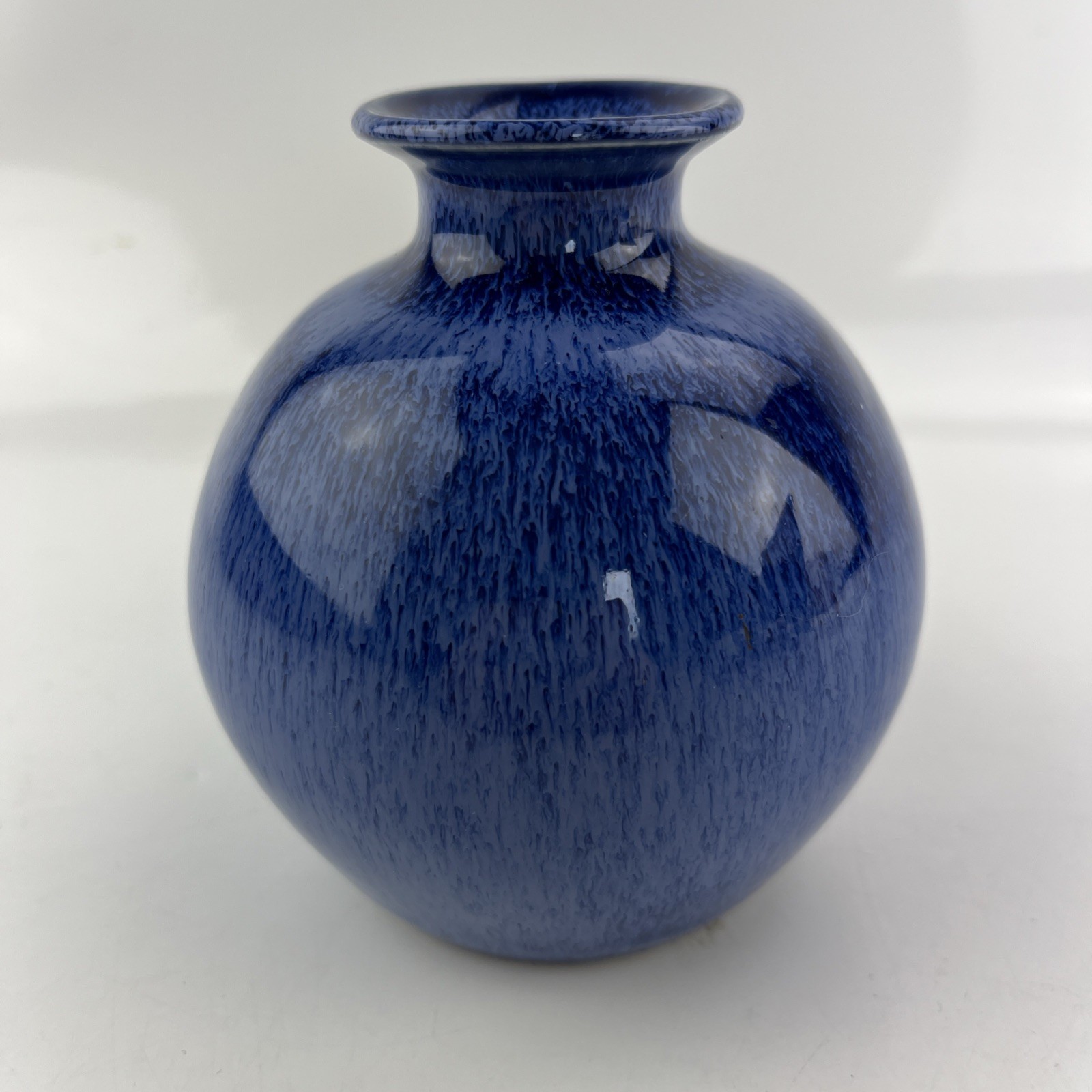 Hoganas Keramik Scandinavian Handmade Art Pottery Base Blue 4” Tall vintage